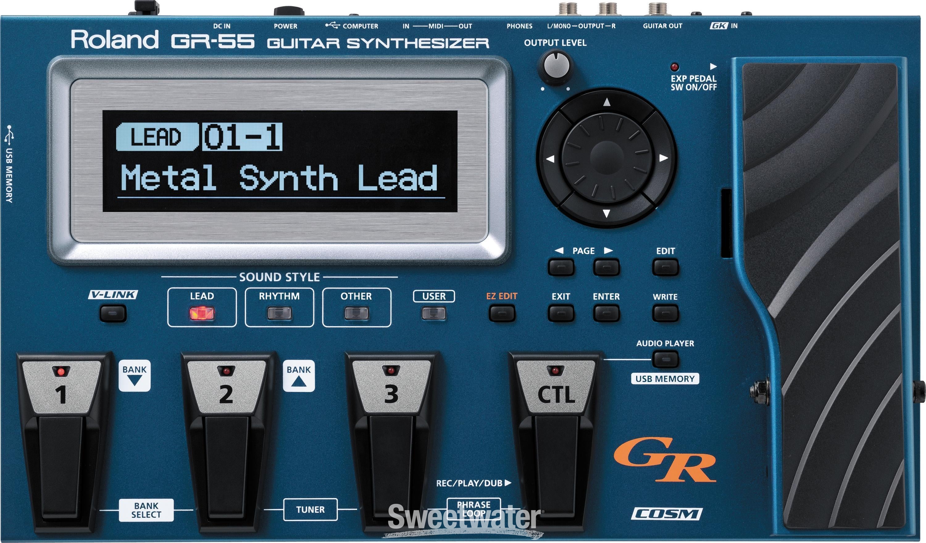 Roland GR-55 Guitar Synth - Blue - Without GK-3 Pickup | Sweetwater