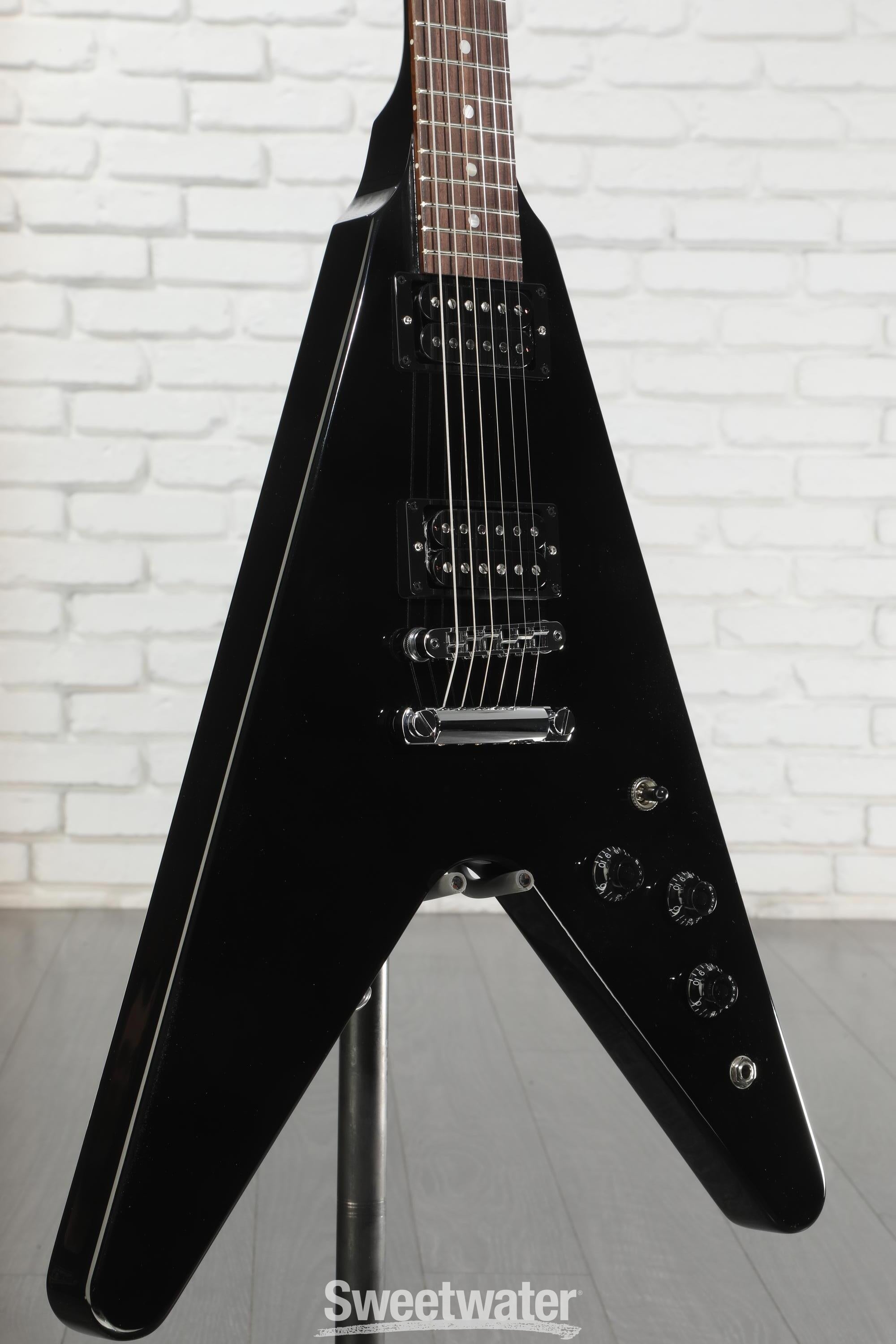 Gibson Flying V エレキギター ブラック Gibson 80s Flying V Solidbody Electric Guitar - Ebony | Sweetwater