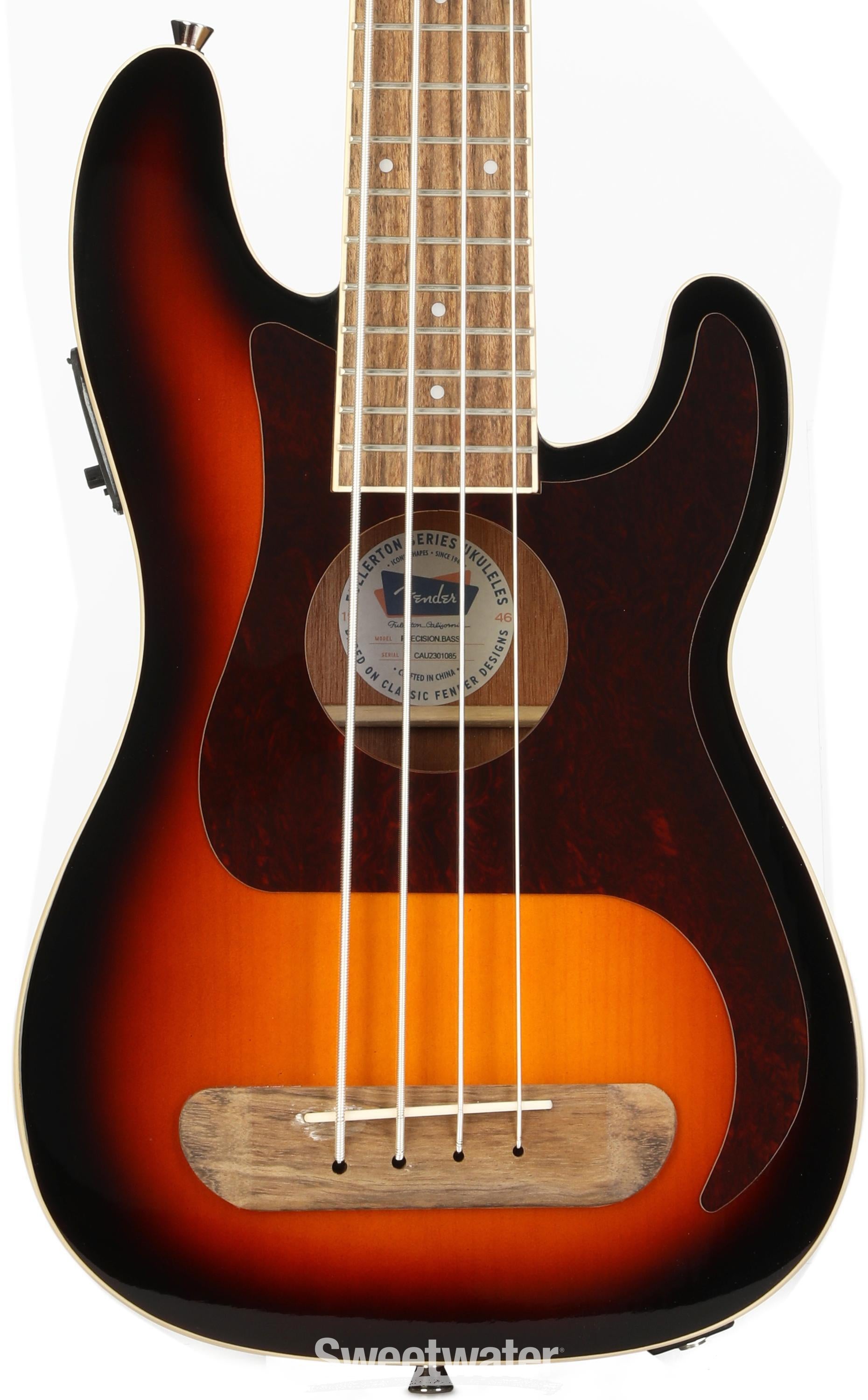 Fender Fullerton Precision Bass Uke - 3-Color Sunburst | Sweetwater
