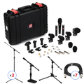 Photo of sE Electronics V Pack Arena Drum Microphone Bundle with Stands and Cables - Black, Sweetwater Exclusive