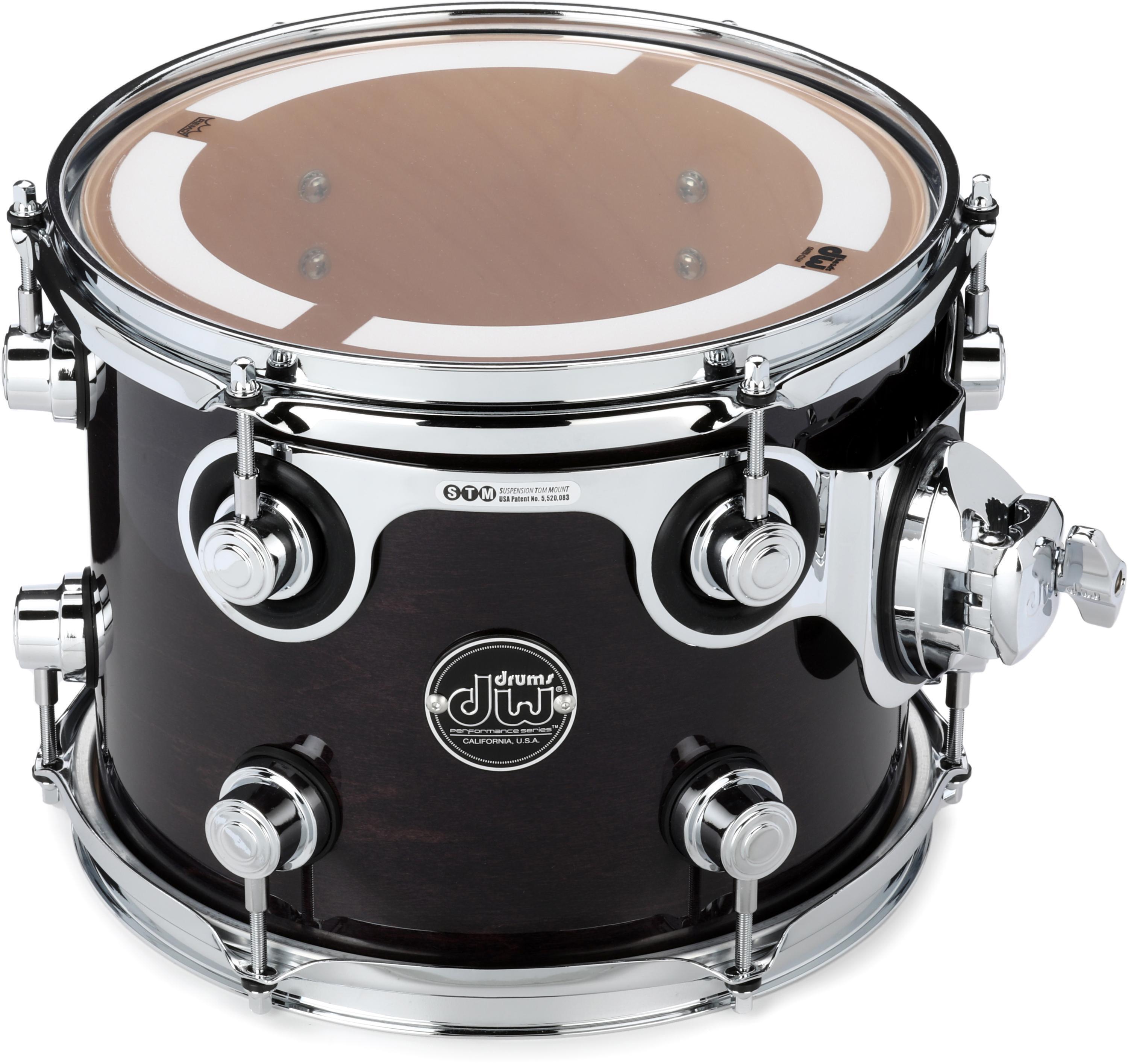 DW Performance Series Mounted Tom - 8 x 10 inch - Ebony Stain