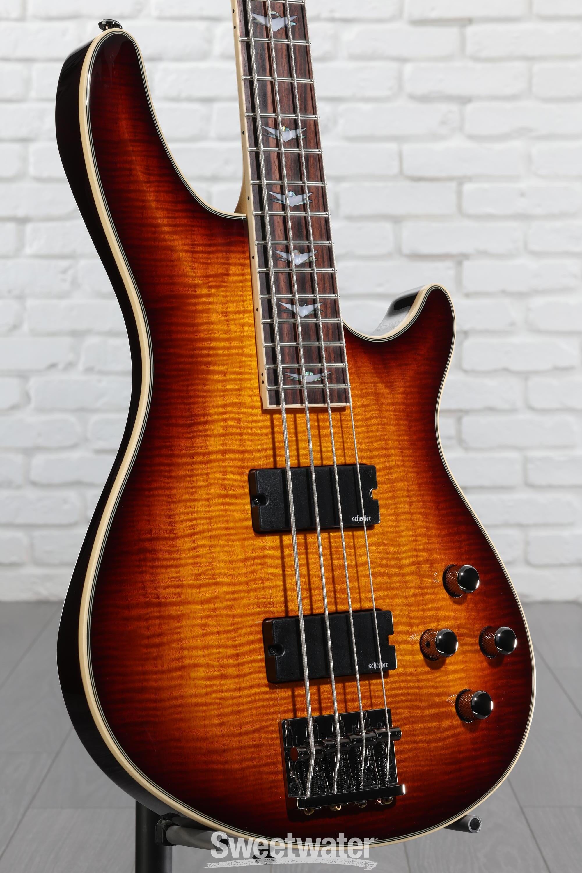 Schecter omen extreme-4 電池 ケース付き Schecter Omen Extreme-4 Bass Guitar - Vintage Sunburst