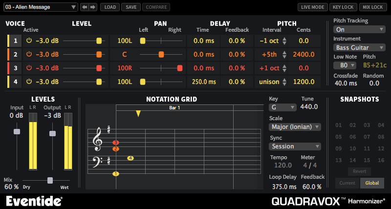 Photo of Eventide Quadravox 4-voice Pitch-shifting Harmonizer Plug-in