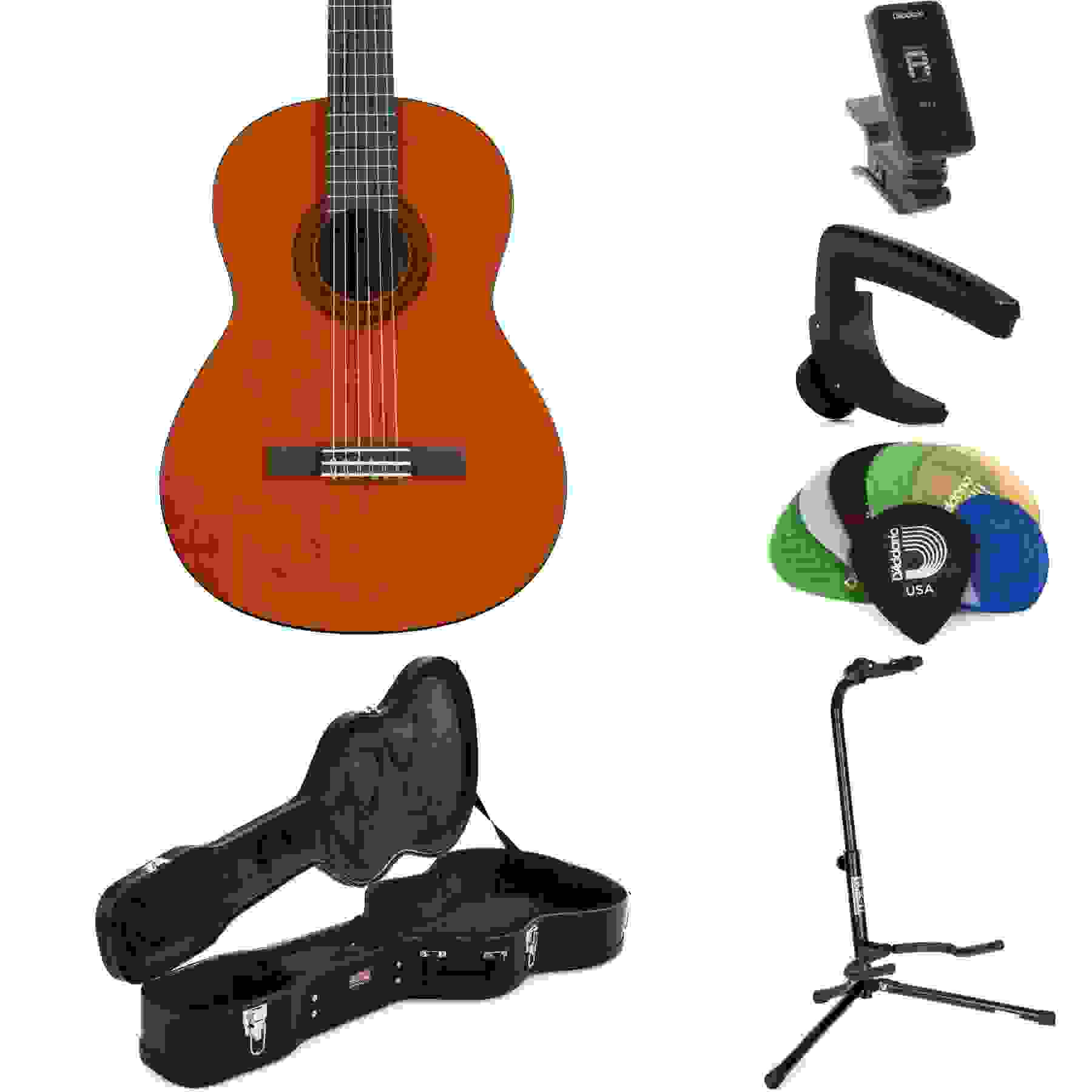 Yamaha C40II Full-scale Classical Essentials Plus Bundle - Natural ...