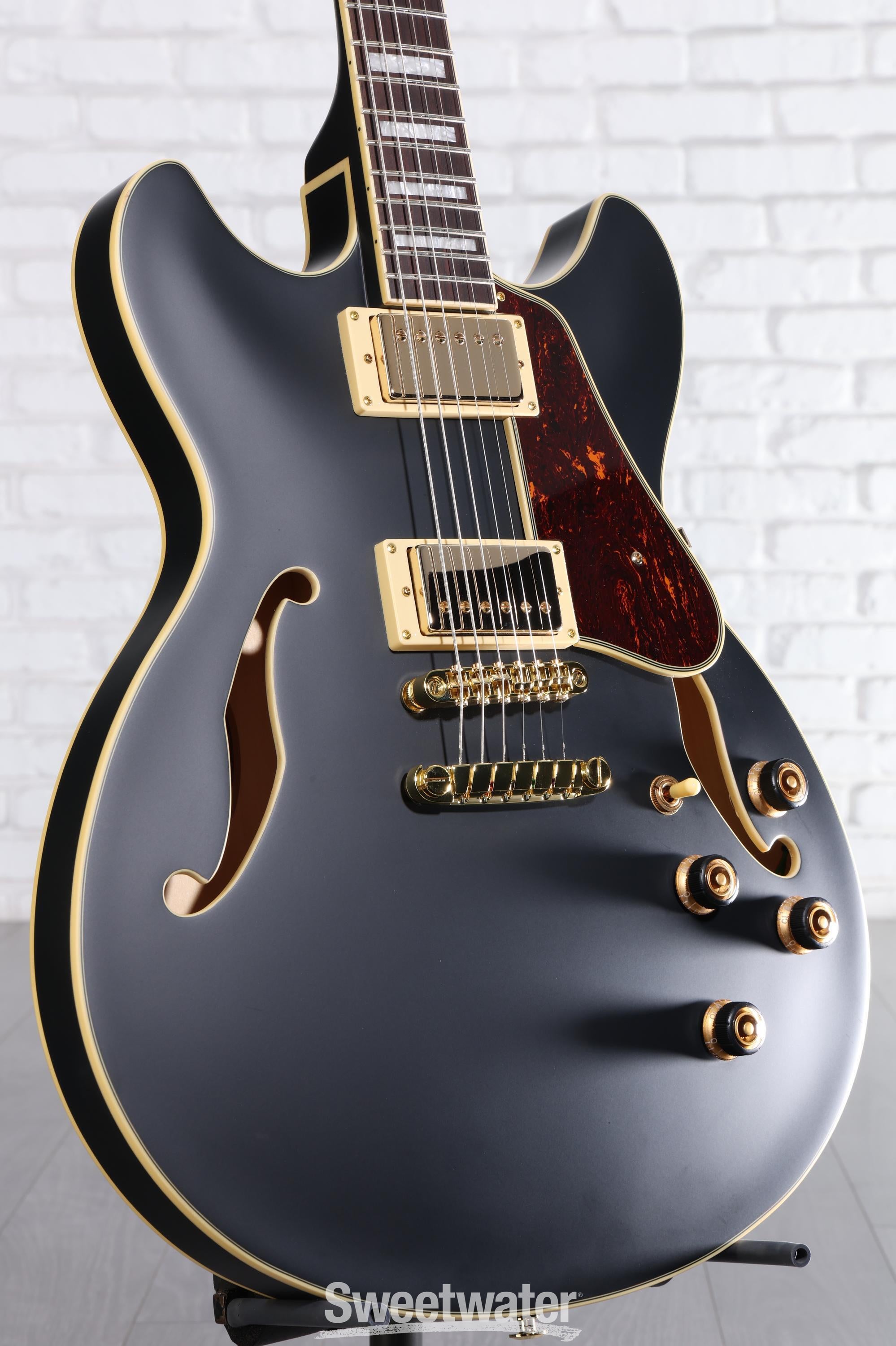 Photo of Ibanez Artcore AS73G Semi-hollowbody Electric Guitar - Black Flat