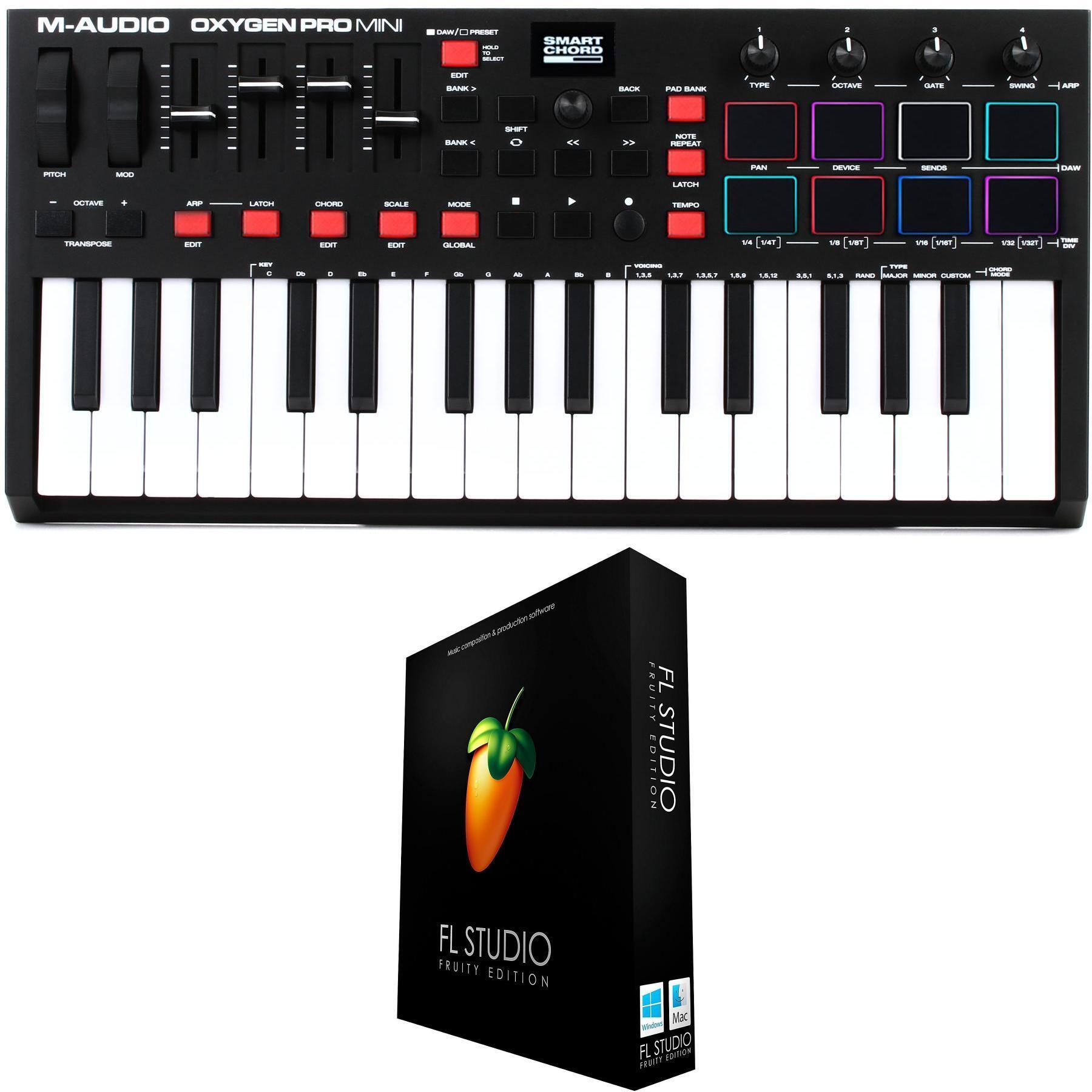 M-Audio Oxygen Pro Mini 32-Mini-Key Keyboard Controller with FL
