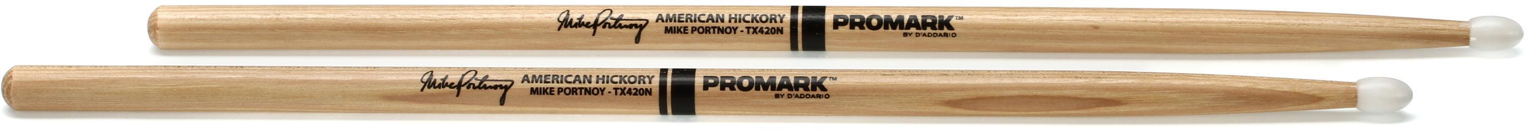 Promark Hickory 420 Mike Portnoy Signature Drumsticks - Nylon Tip