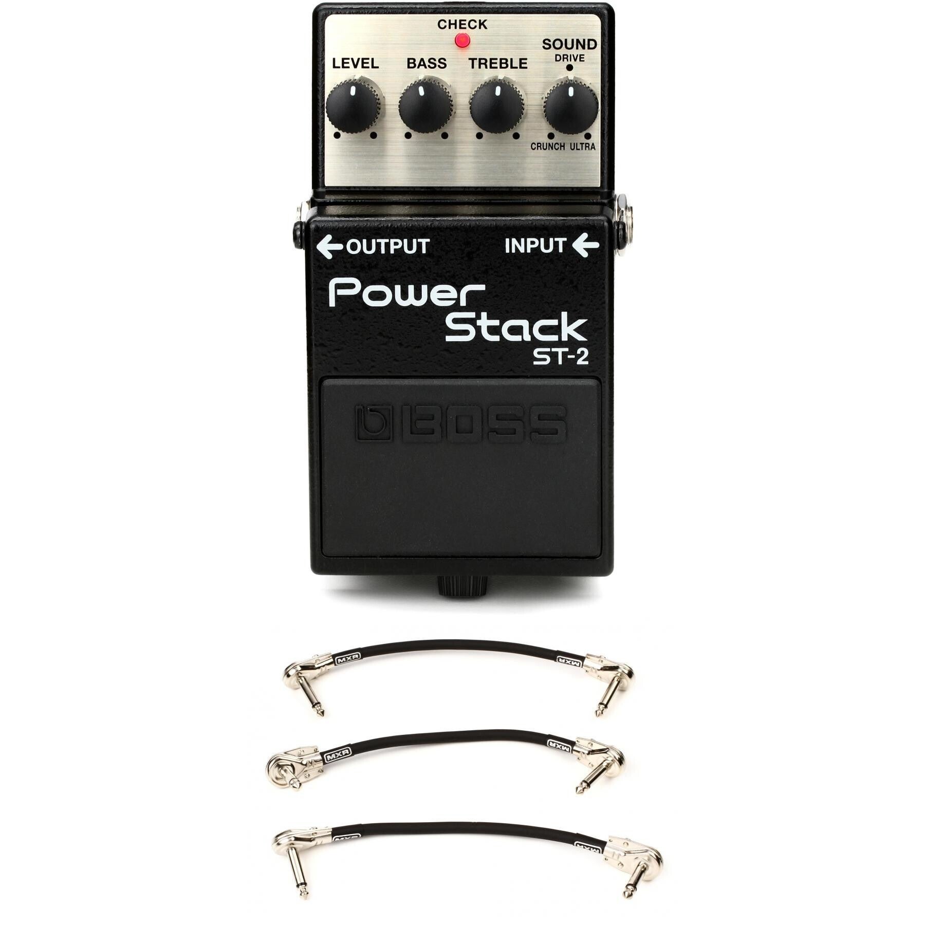 Boss ST-2 Power Stack Overdrive Pedal with 3 Patch Cables | Sweetwater