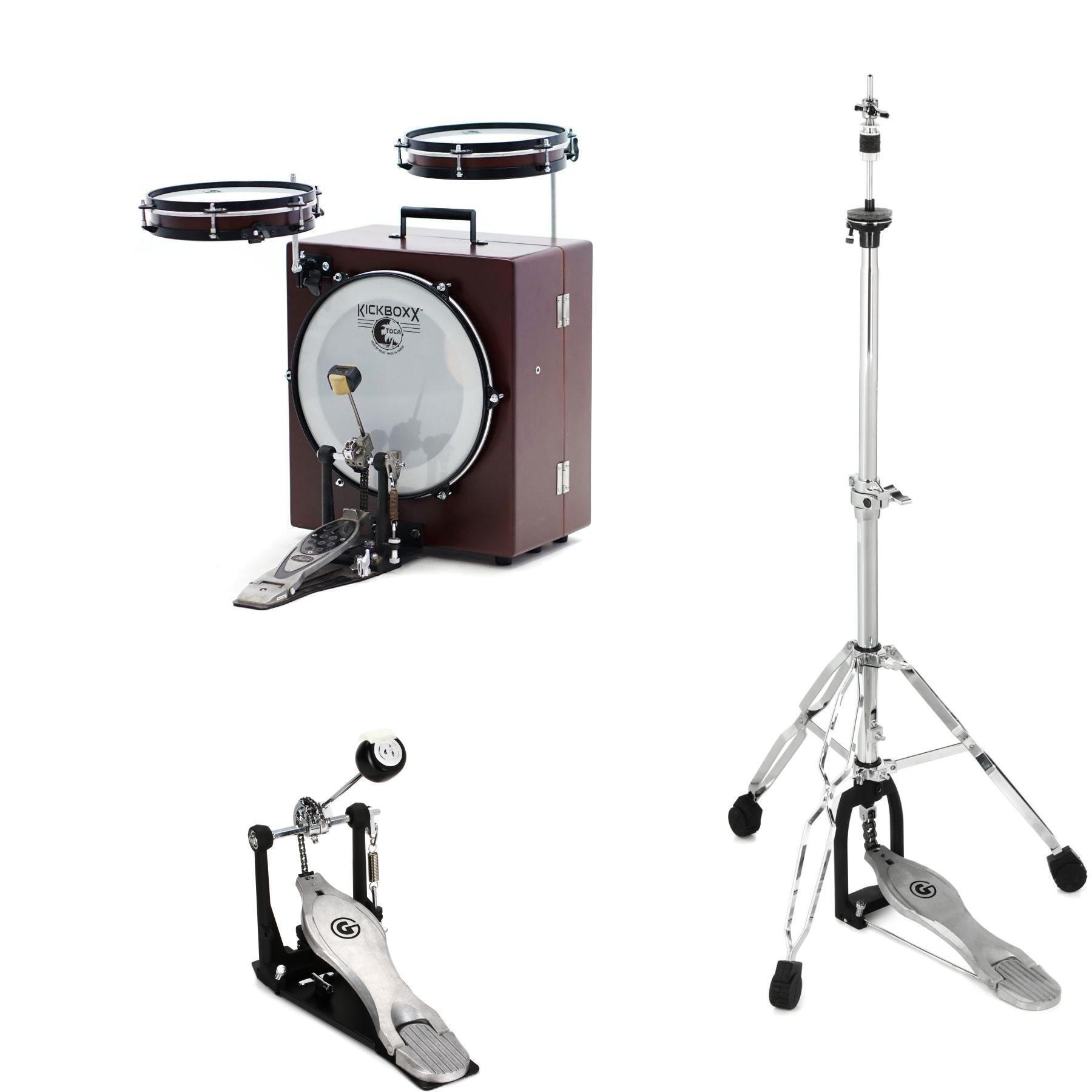 Toca Percussion Kickboxx Suitcase Drum Set with Kick Pedal and Hi-hat ...