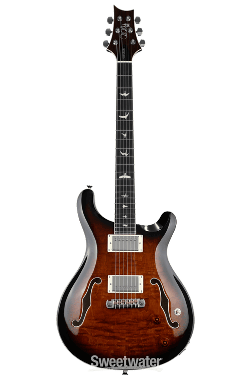 PRS SE Hollowbody II Electric Guitar - Black Gold Burst | Sweetwater