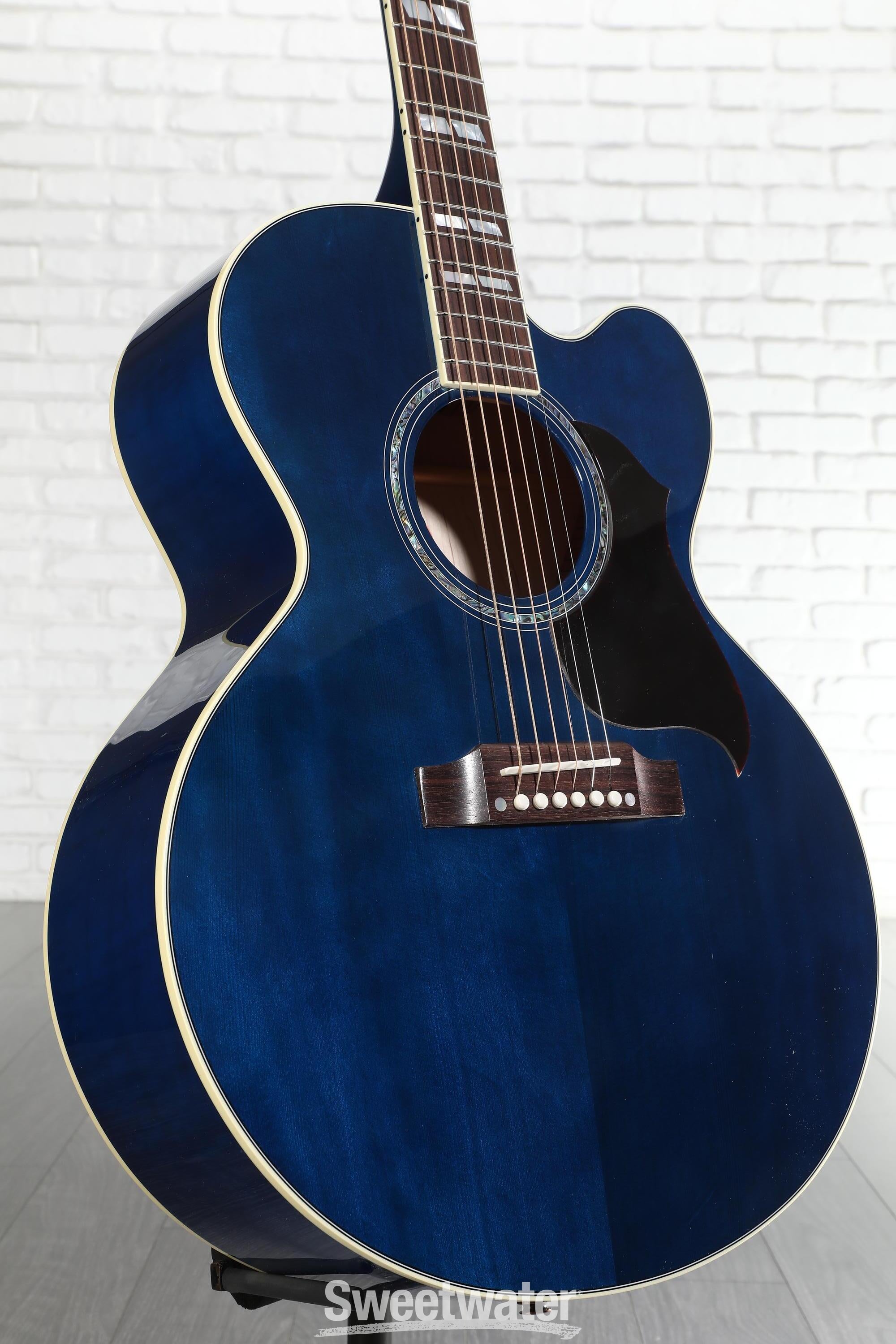 Photo of Gibson Acoustic J-185 EC Acoustic-electric Guitar - Viper Blue, Sweetwater Exclusive