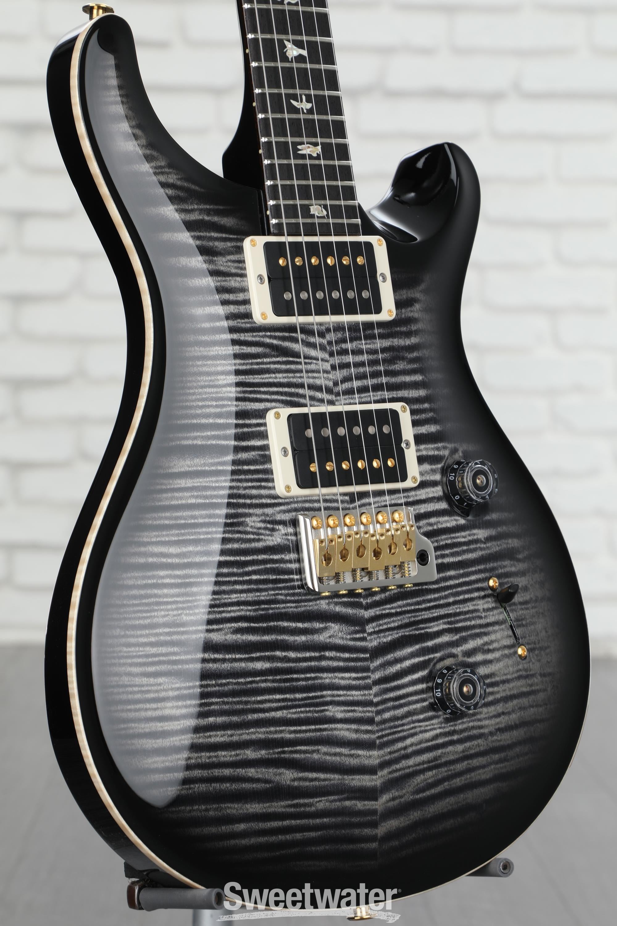 PRS Custom 24 10-Top Electric Guitar - Charcoal Burst | Sweetwater