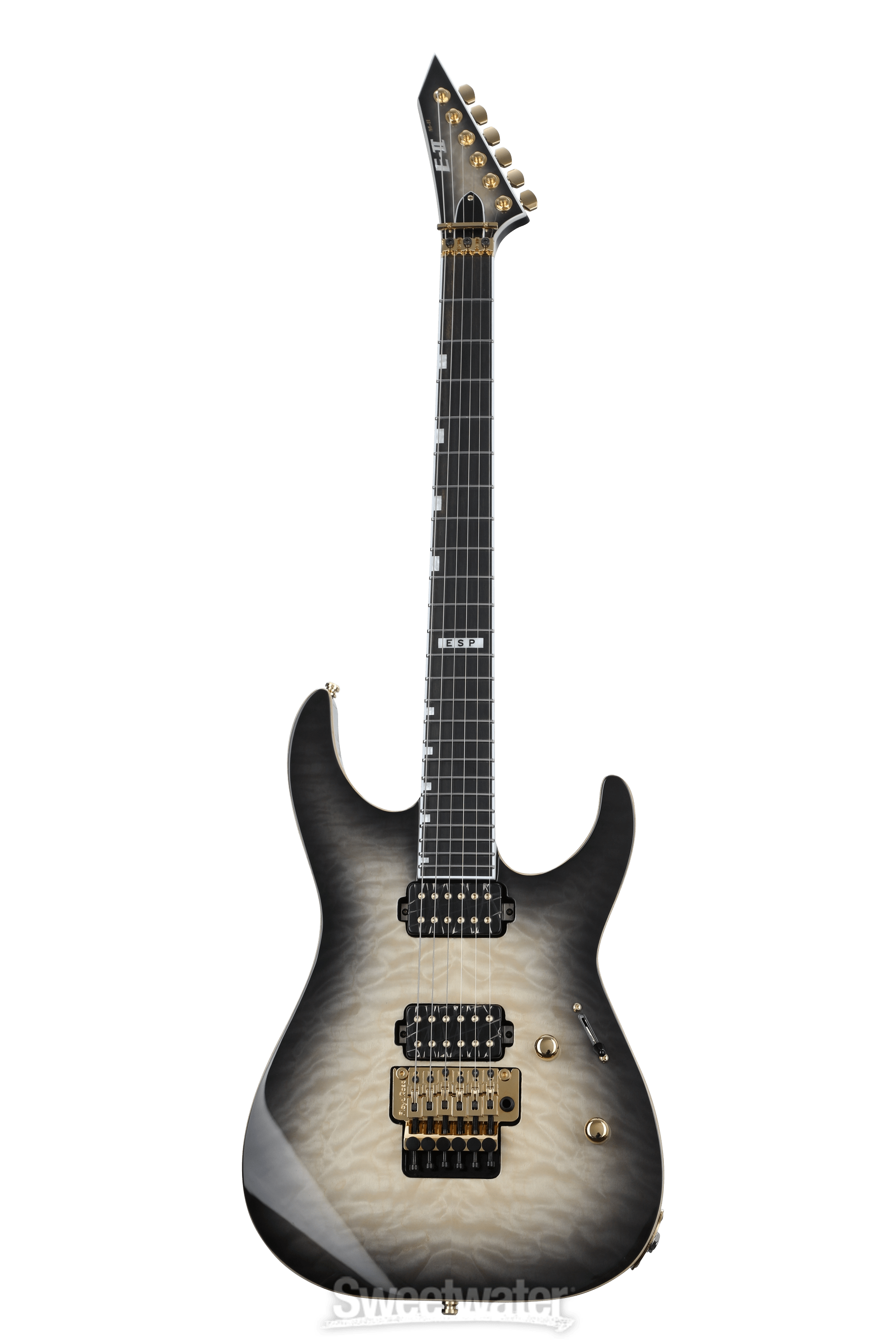ESP E-II M-II QM Electric Guitar - Black Natural Burst | Sweetwater