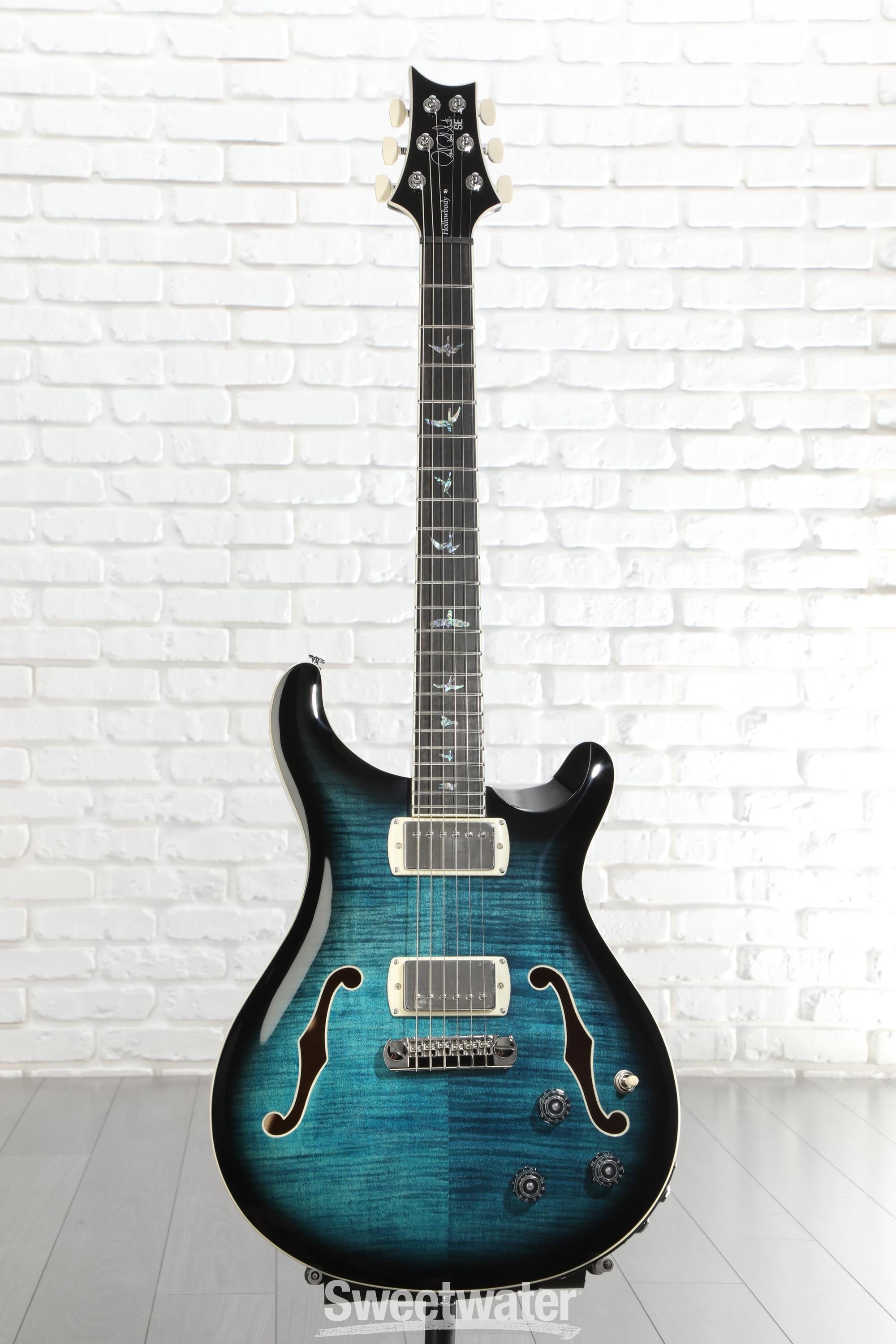 PRS SE Hollowbody II Piezo Electric Guitar - Peacock Blue | Sweetwater