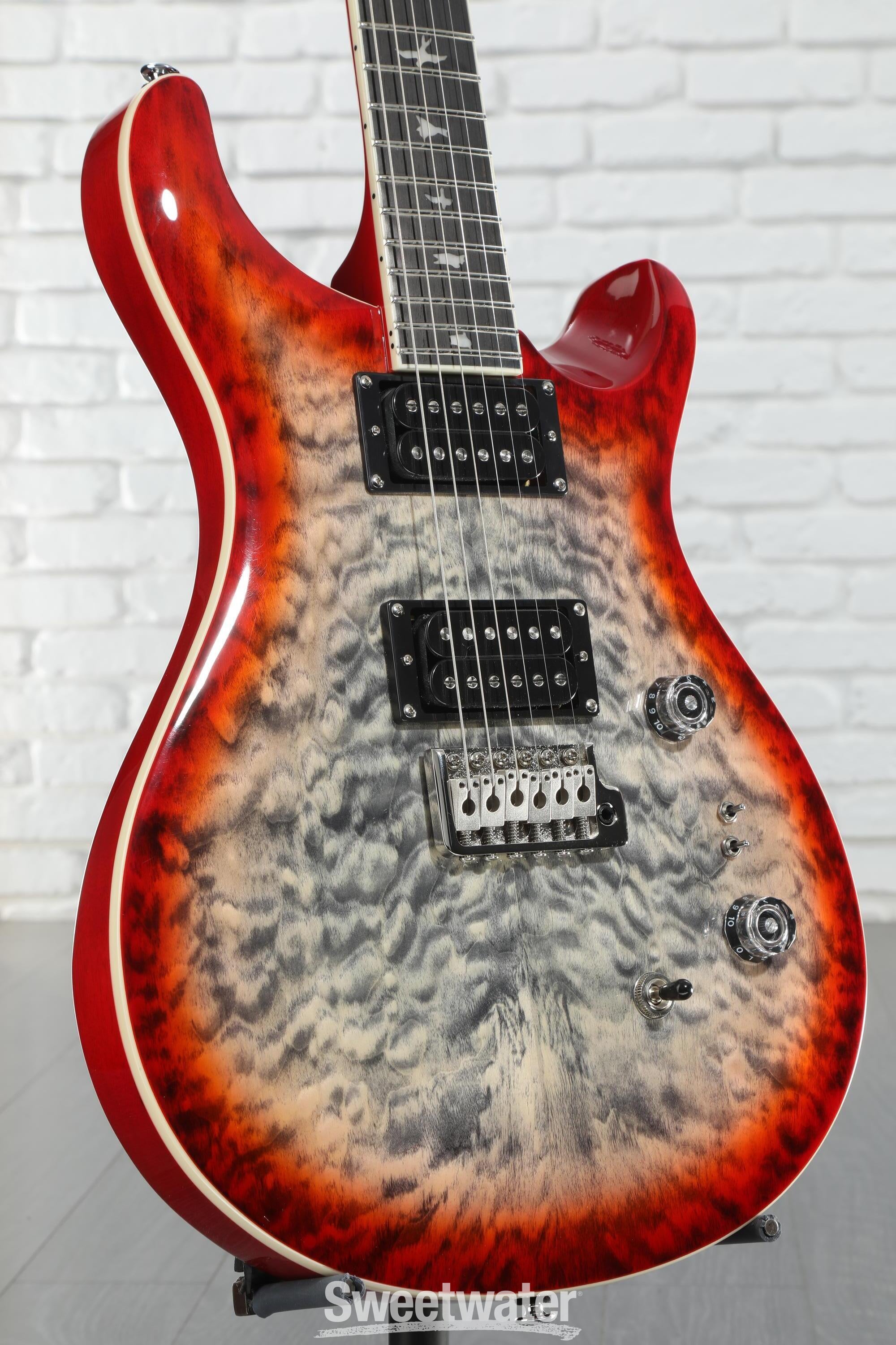 PRS SE Custom 24-08 Quilt Top Electric Guitar - Charcoal Cherry Burst