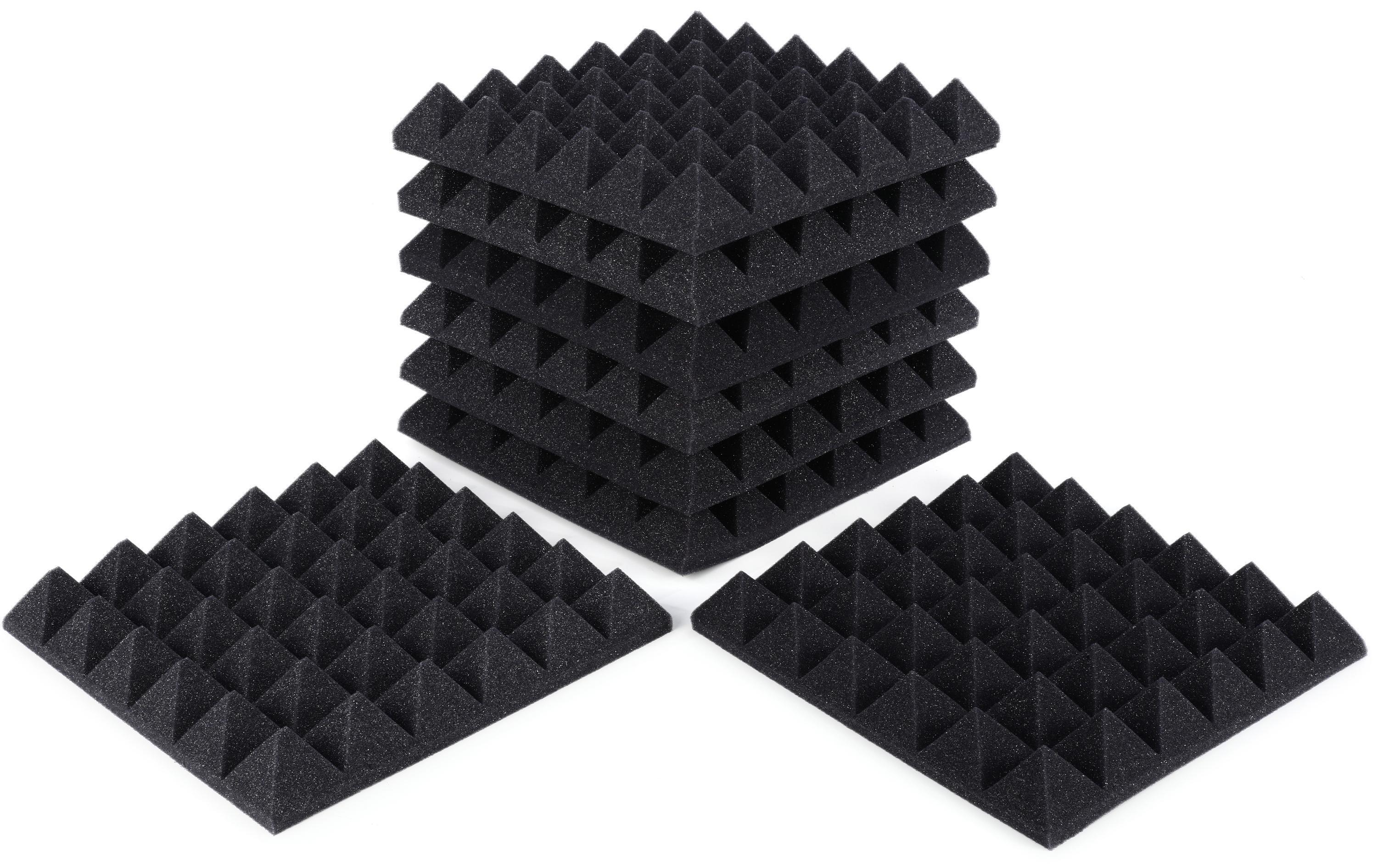 Bundled Item: Gator Acoustic Pyramid Panels - 1x1 foot 8-pack - Charcoal