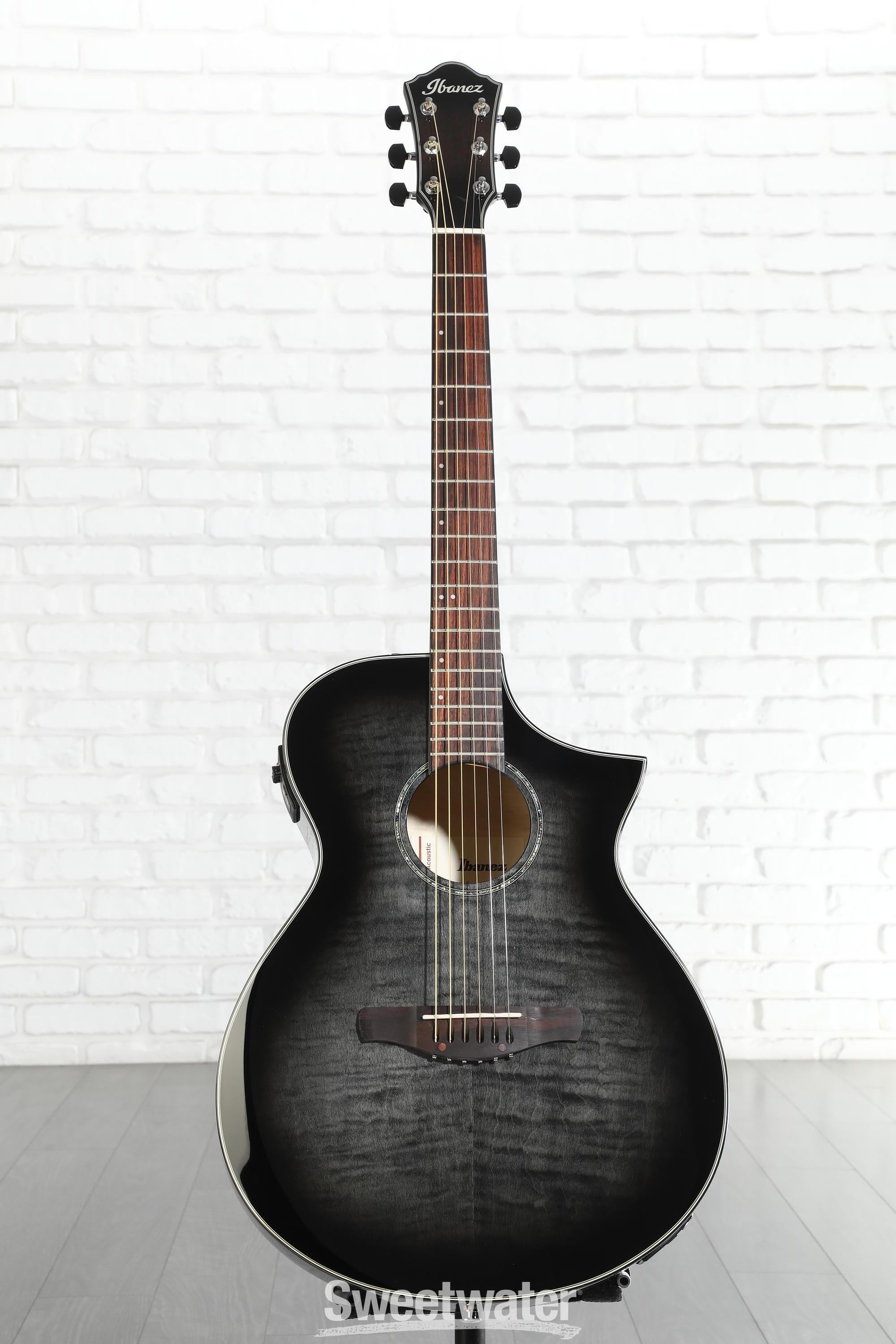 Ibanez AEWC400 Acoustic-Electric Guitar - Transparent Black