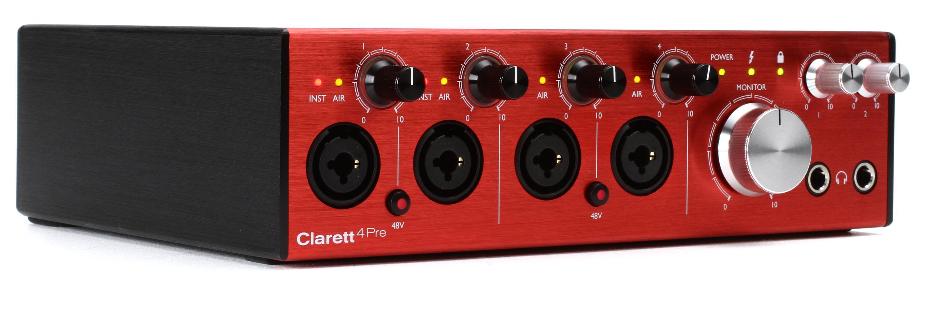 Focusrite Clarett 4Pre 18x8 Thunderbolt Audio Interface