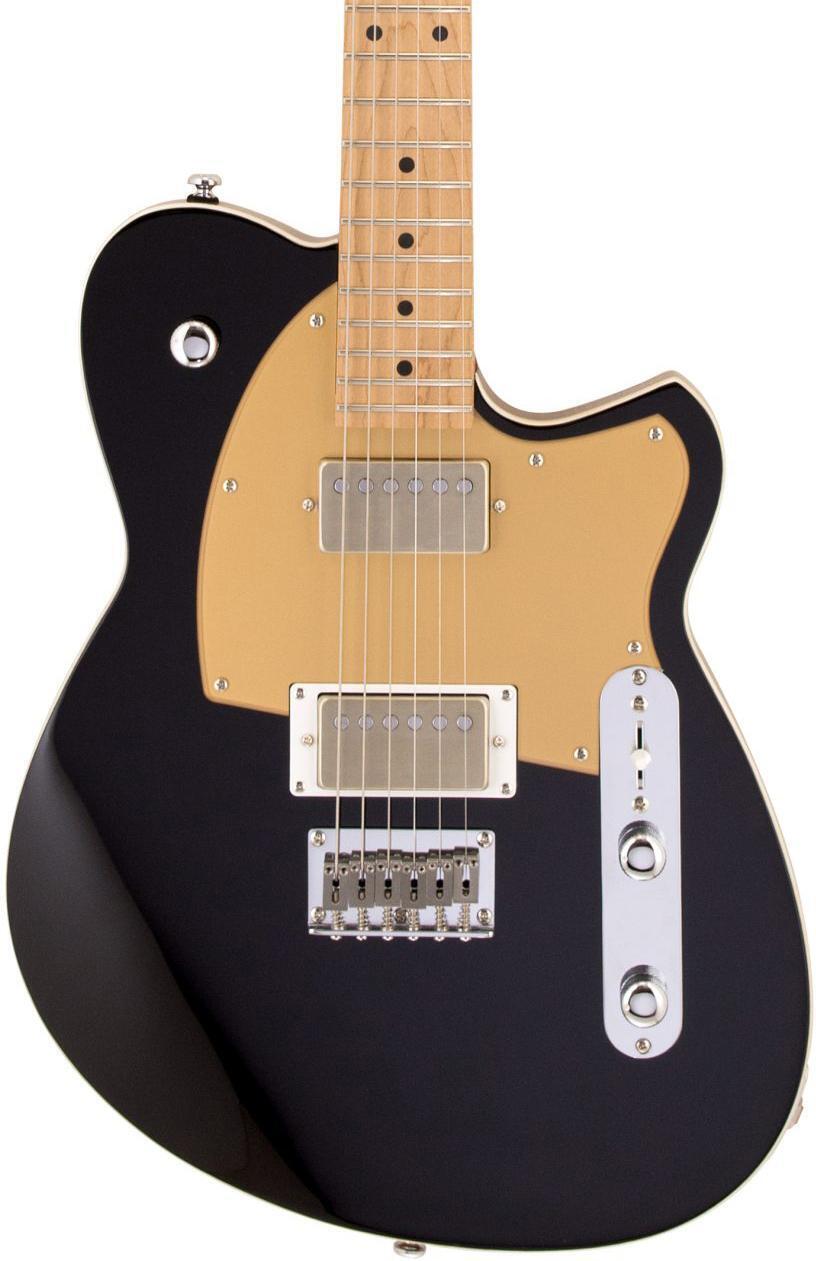 Photo of Reverend Charger HH Electric Guitar - Midnight Black, Maple Fingerboard