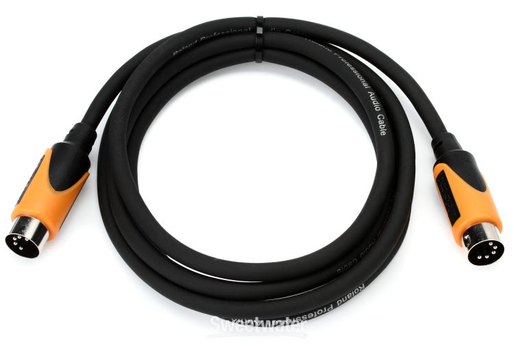 Roland 10ft MIDI Cable-Black Series, DIN connectors, 10 feet (RMIDI-B10),  Modem