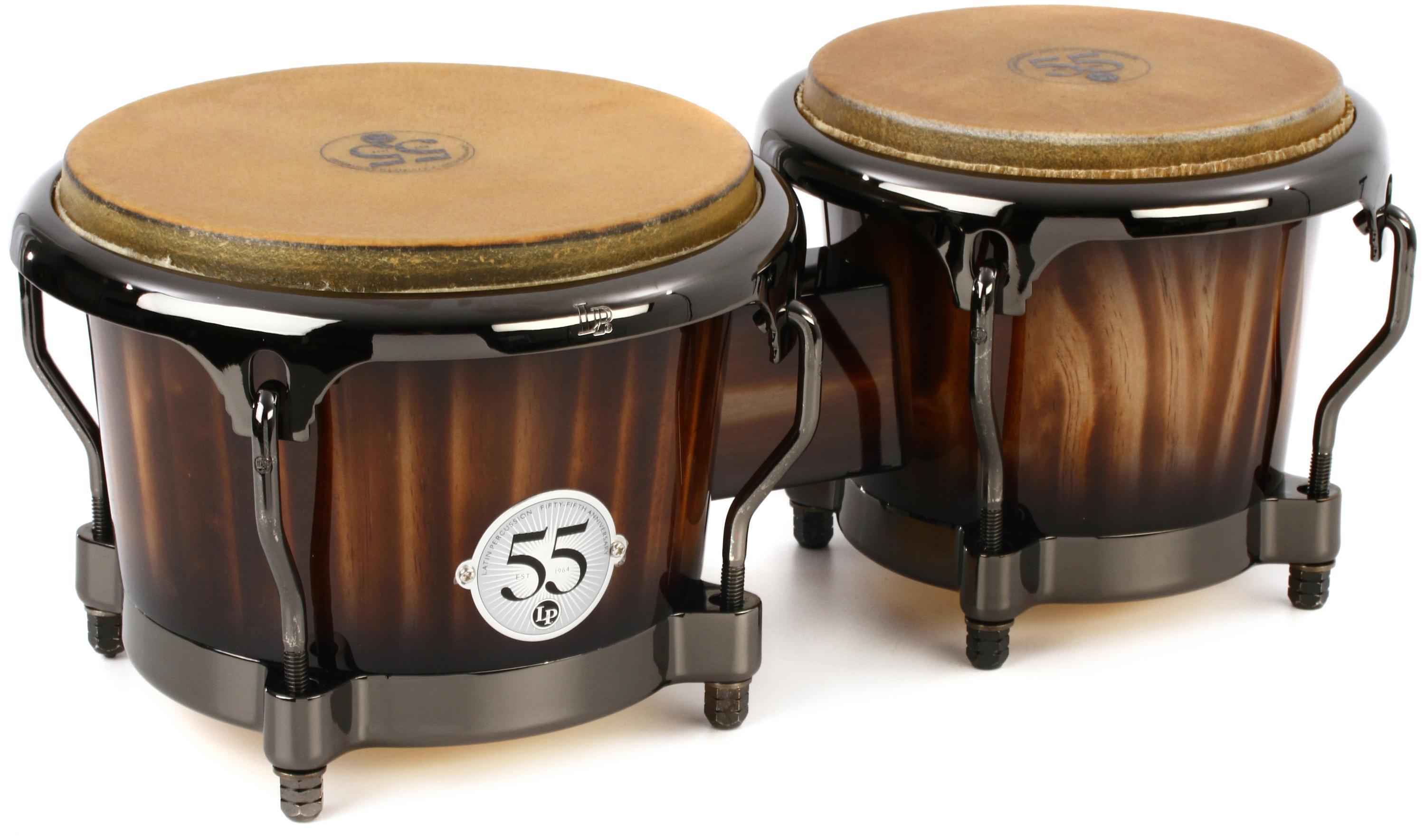 Latin Percussion 55th Anniversary Bongo Set - Candy Black Fade