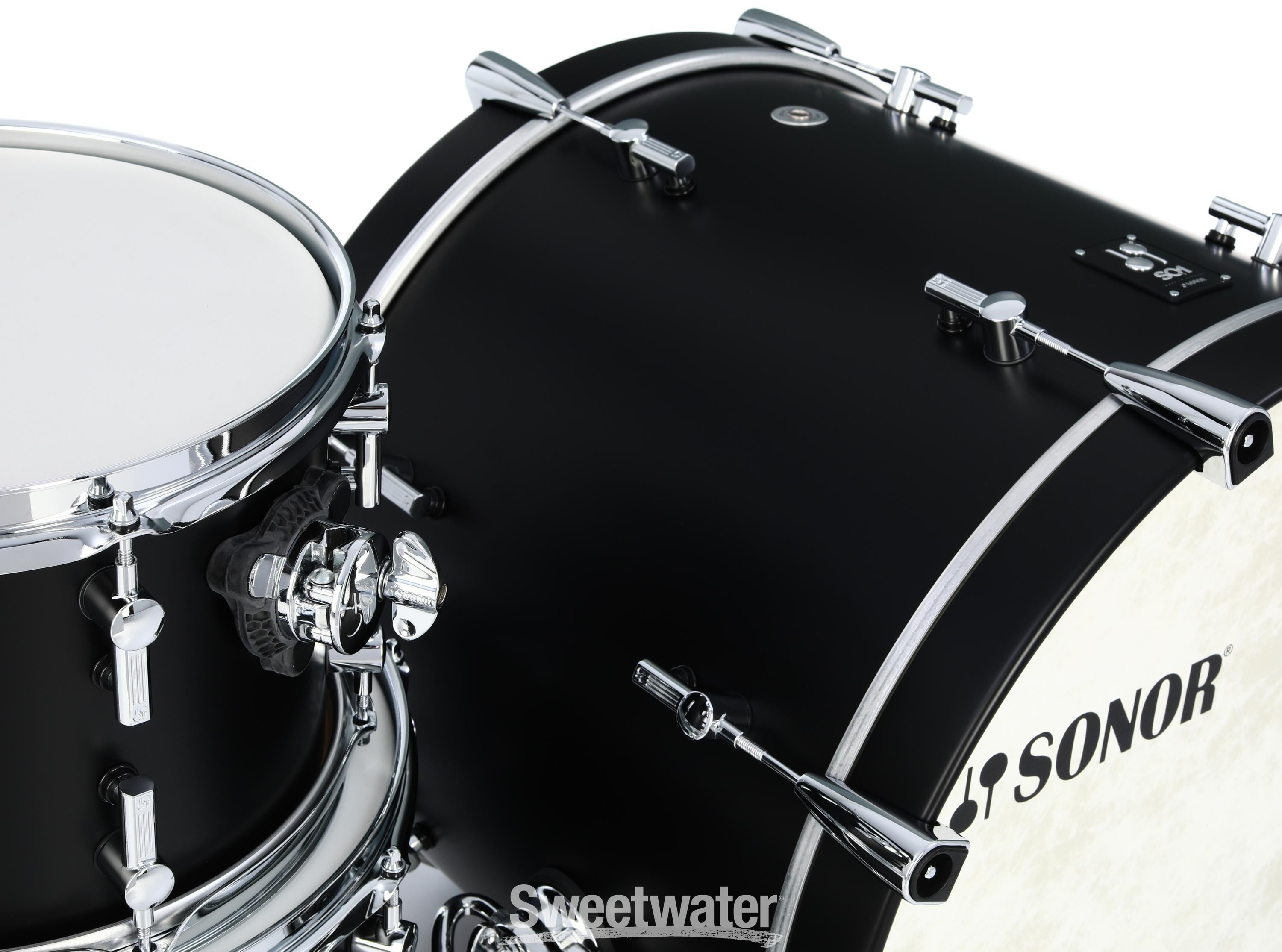 Sonor SQ1 3-piece Shell Pack - GT Black with Matching Bass Drum