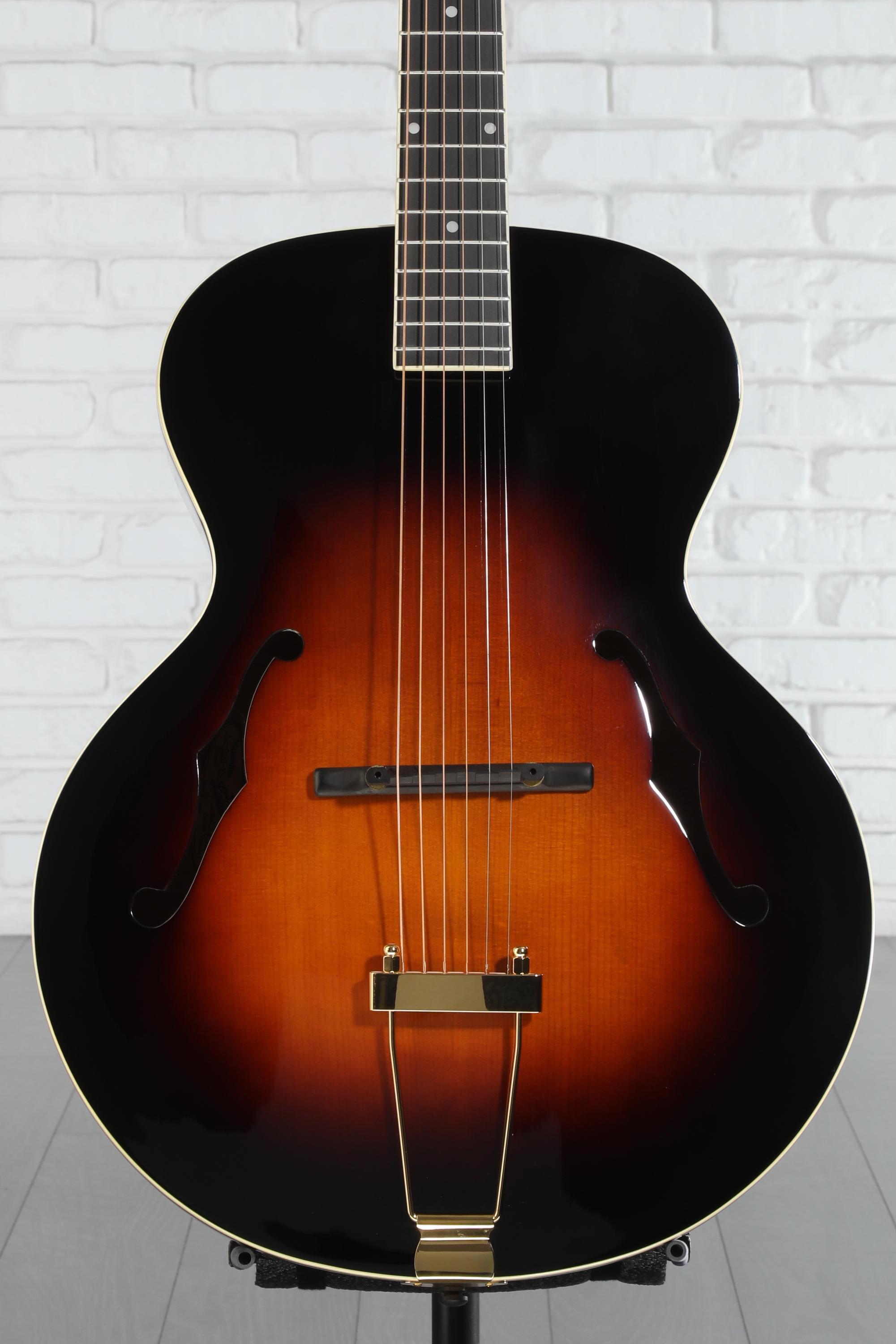 ギター The Loar LH-700 Seymour Duncan Antiquity The Loar LH-700-VS Supreme Archtop Acoustic Guitar - Tobacco