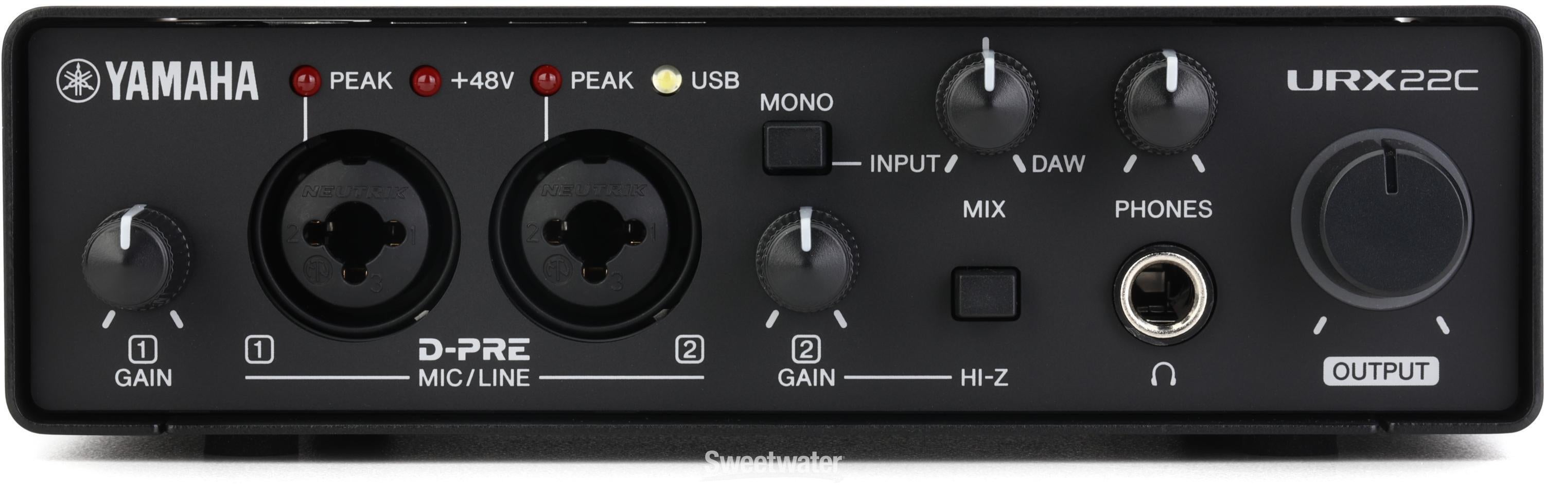 Yamaha URX22C USB-C Audio Interface with Software Suite - White