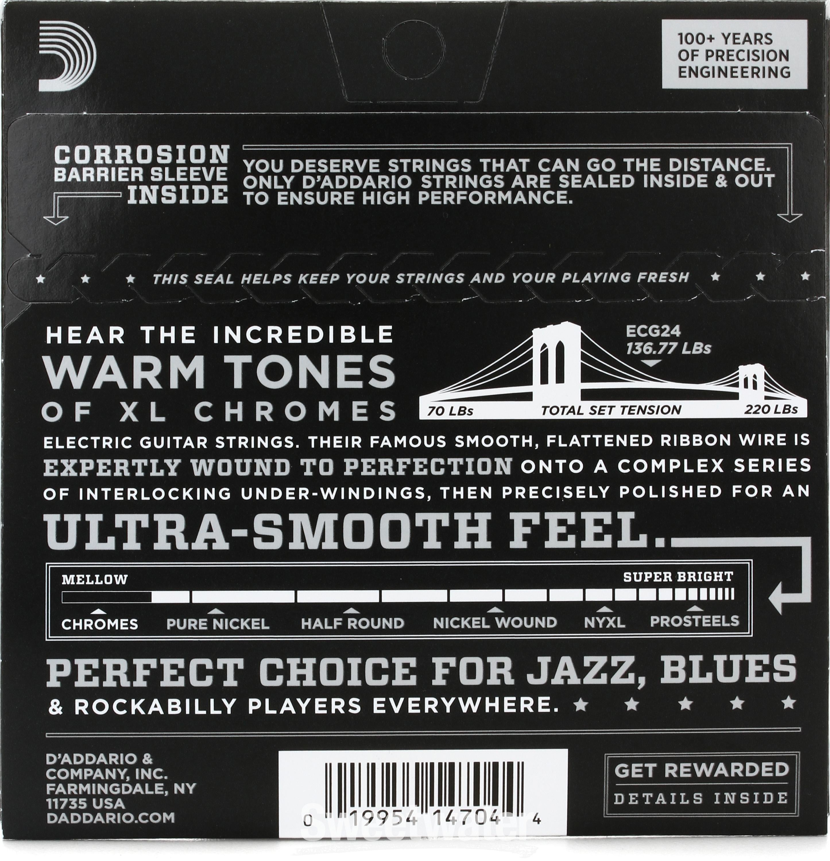 D'Addario XL Chromes Electric Guitar Strings - .011-.050