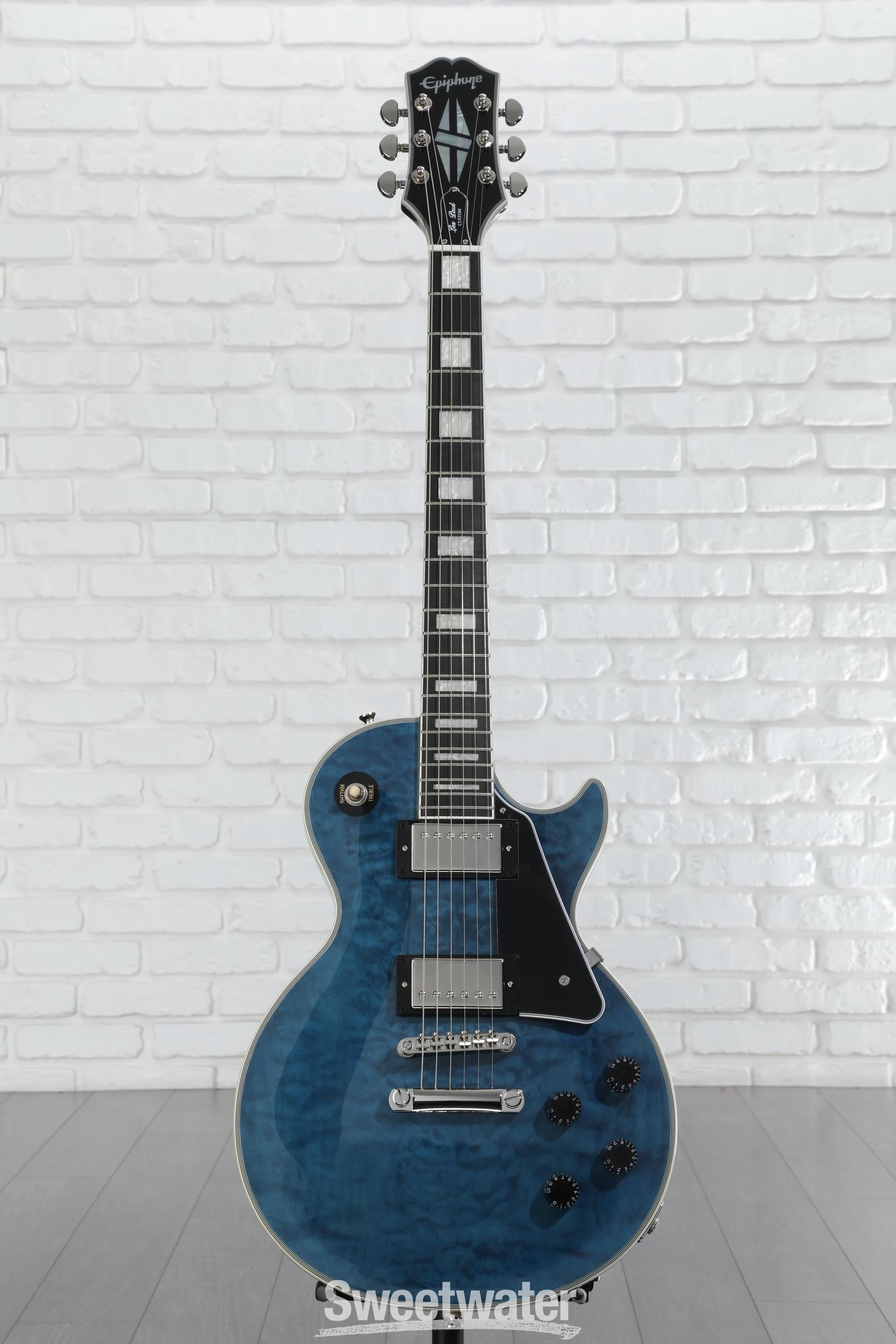 エピフォン Epiphone Les Paul Quilt Viper Blue Epiphone Les Paul Custom Quilt in Viper Blue w/Premium