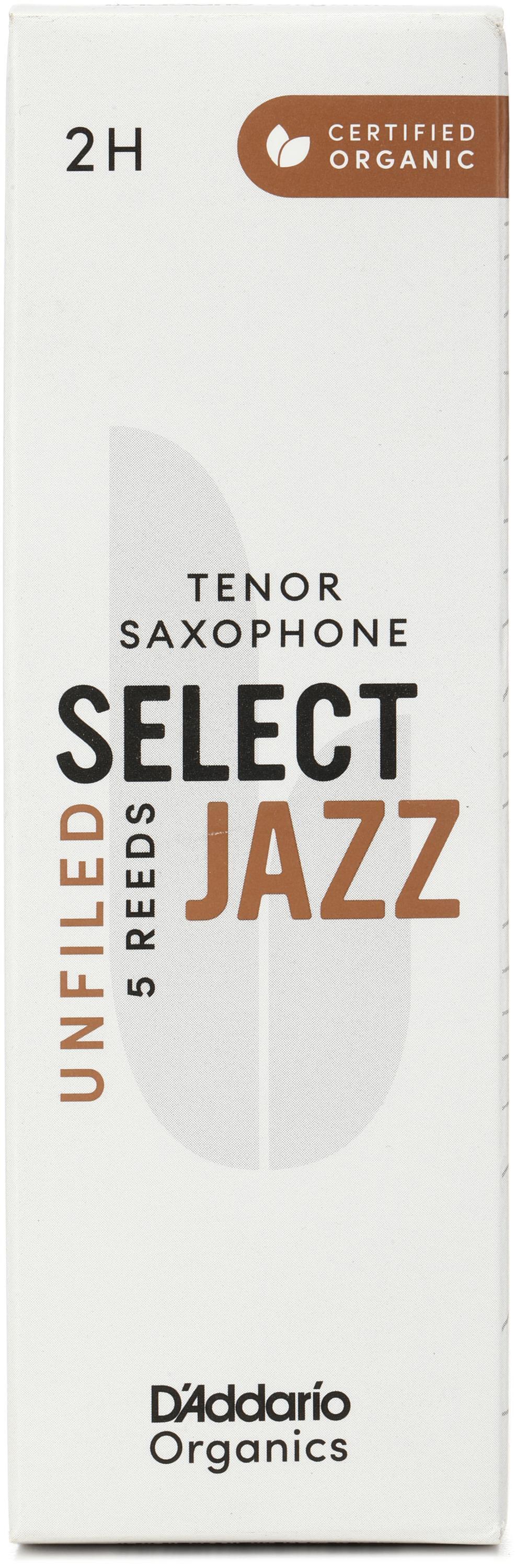 D'Addario Organics Select Jazz Unfiled Tenor Saxophone Reeds 2 Hard (5pack) Sweetwater