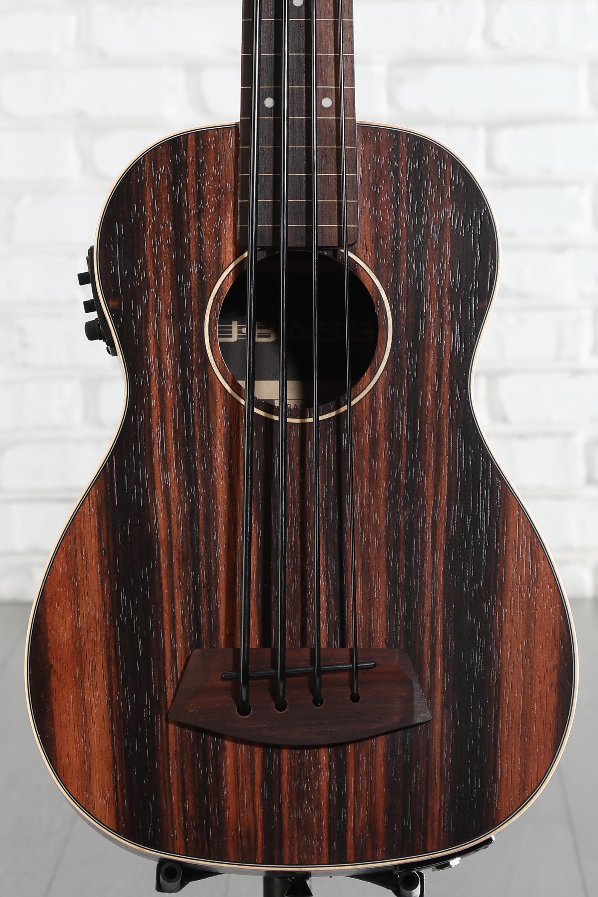 Kala U-Bass Fretless Acoustic-Electric Bass Ukulele - Striped