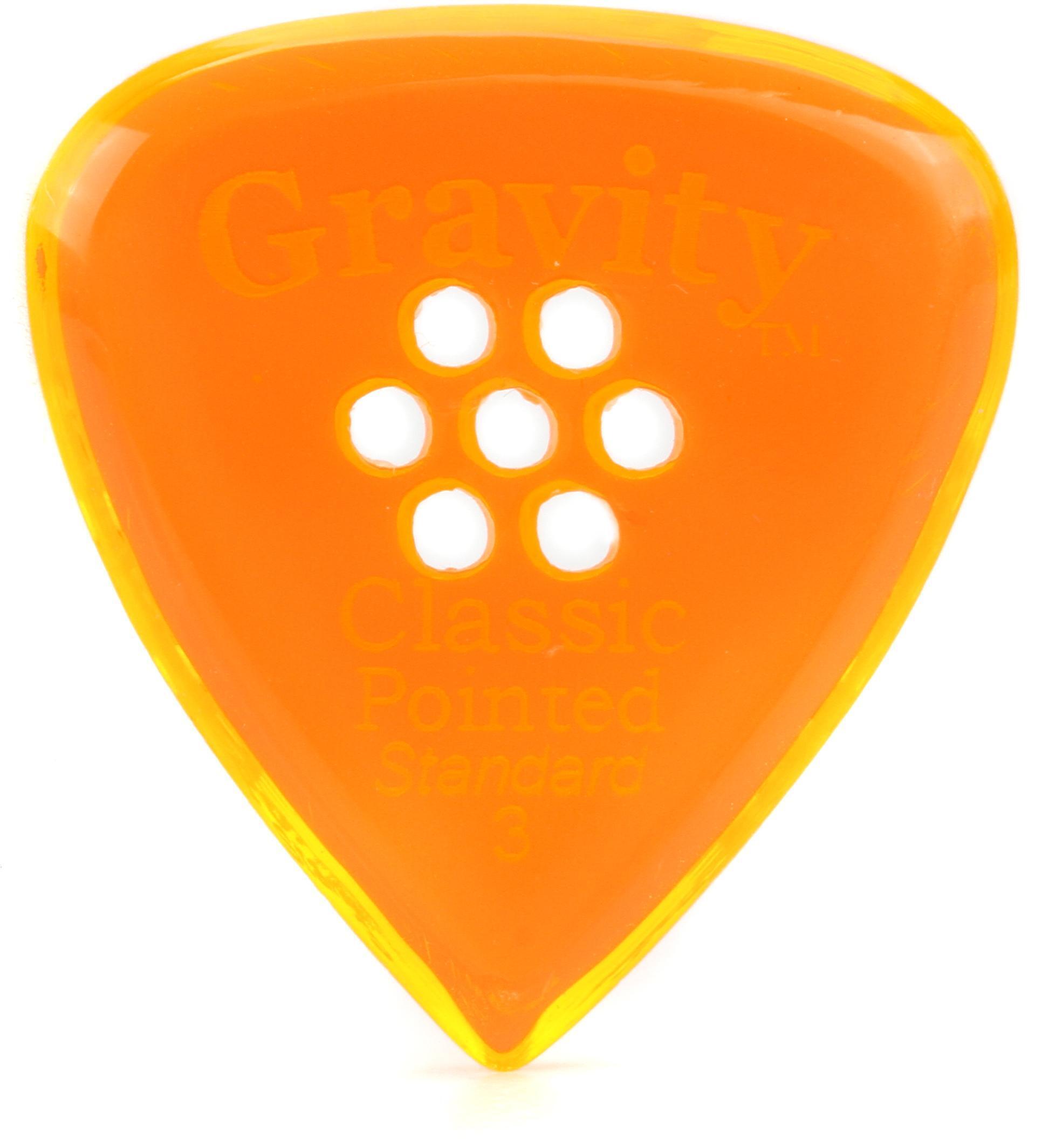 Photo of Gravity Picks Classic Pointed - Standard, 3mm, with Multi-hole Grip