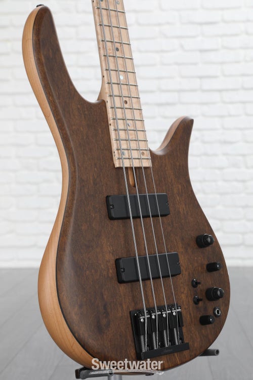 Fodera Monarch 4 Standard Special Bass Guitar - Natural Imbuya Satin with  Black Hardware, Sweetwater Exclusive
