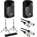 Photo of Behringer Eurolive B112D 1000W 12 inch Powered Speaker (Pair) and Stand Bundle