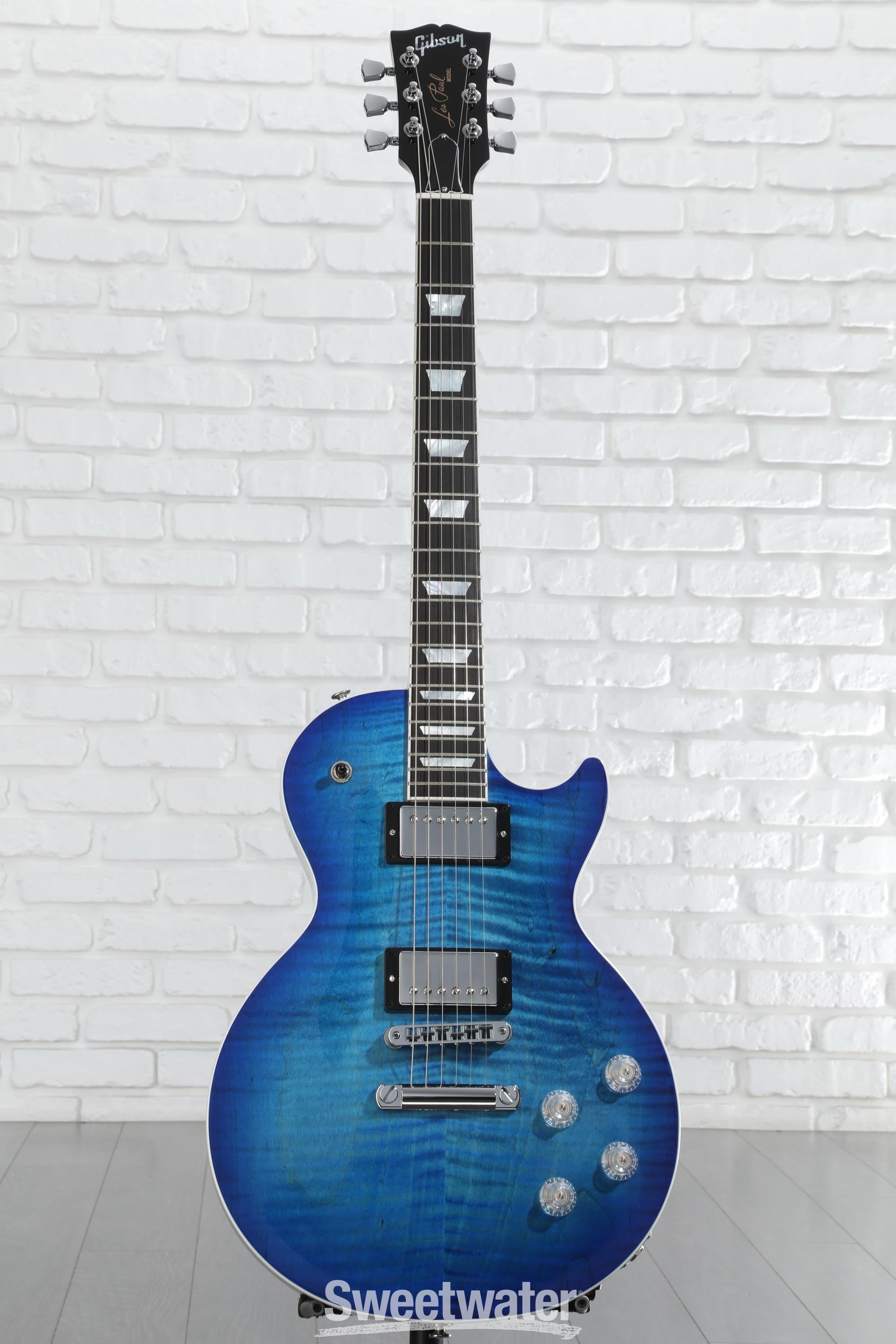 ギター Gibson Modern Les Paul Cobra Blue Gibson Les Paul Modern Figured Electric Guitar - Cobalt