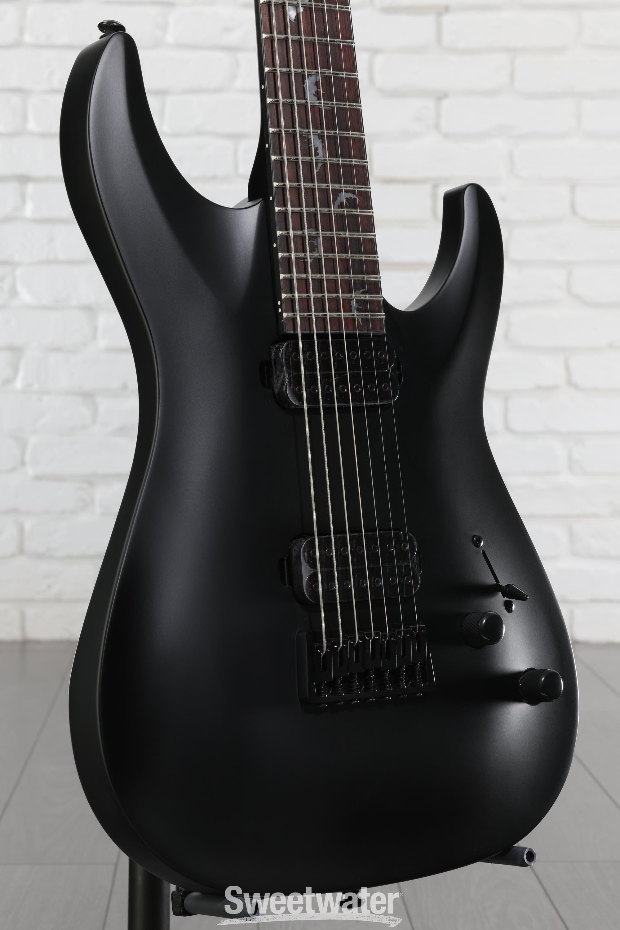 Schecter Damien-7 SBK Electric Guitar - Satin Black | Sweetwater