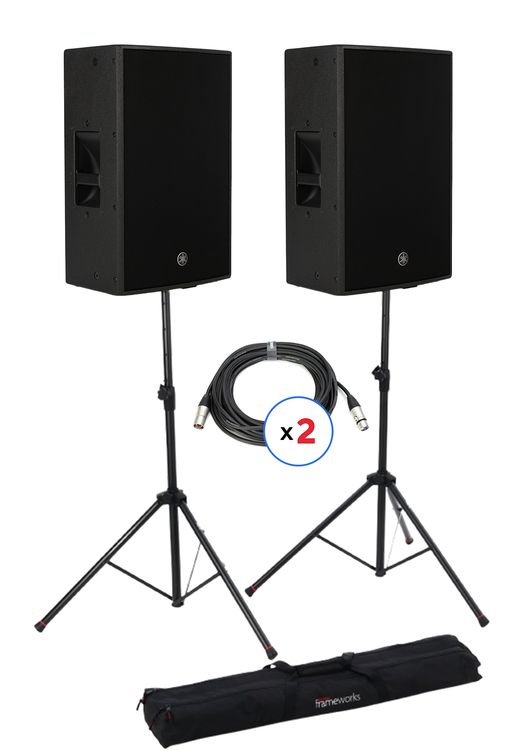 Yamaha DZR12 2000W 12 inch Powered Speaker Pair with Stands and