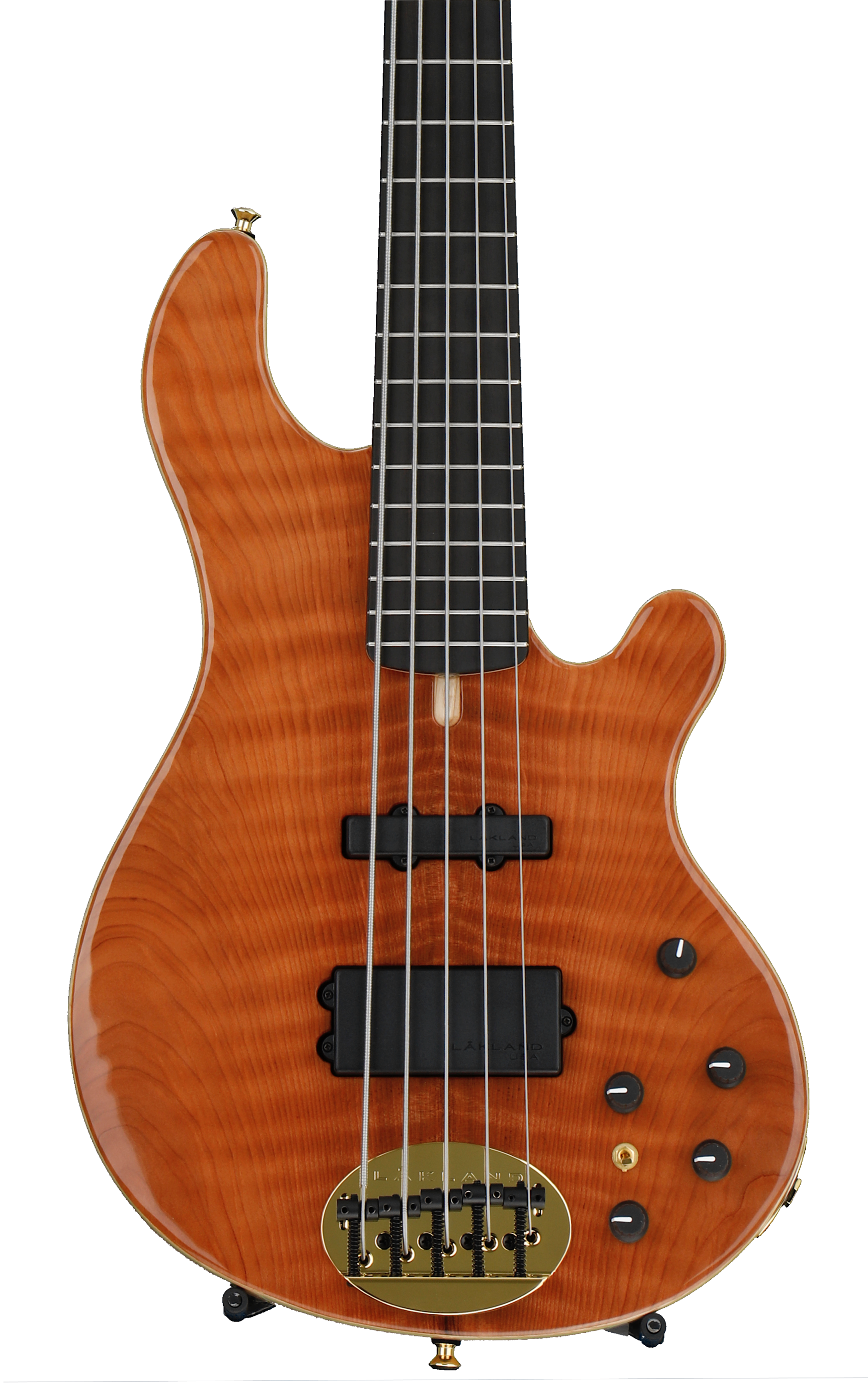 Lakland 55-94 Deluxe, Exotic Top - Curly Redwood with Ebony