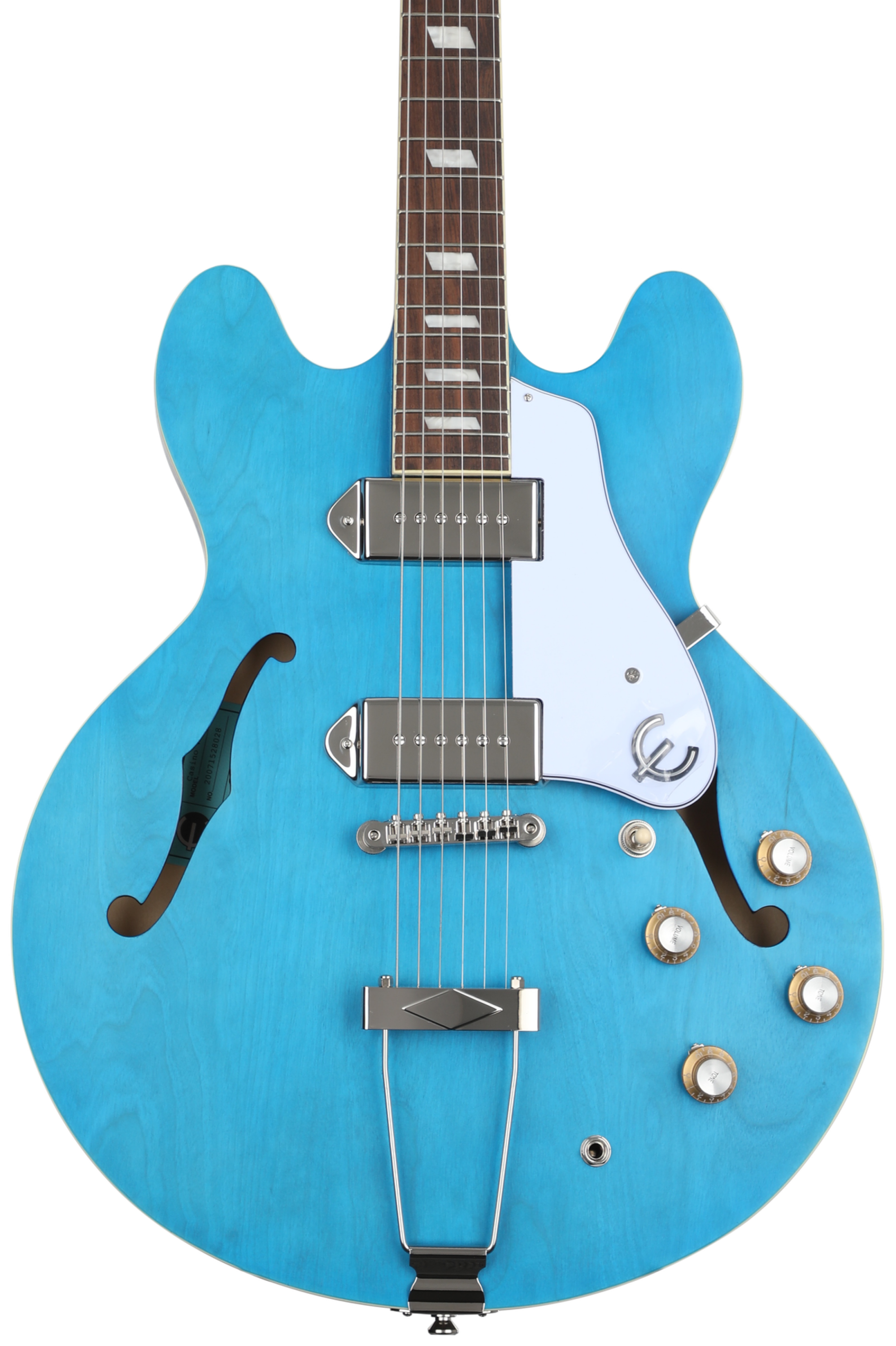 epiphone casino worn blue denim ブルー Epiphone Casino Worn Hollowbody - Worn Blue Denim | Sweetwater