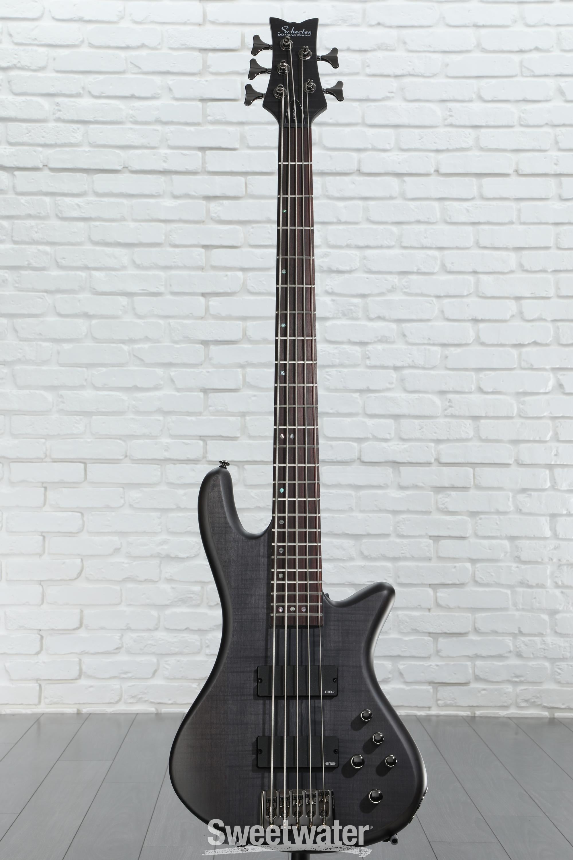 Schecter Stiletto Studio 5 Bass Guitar - See-Thru Black