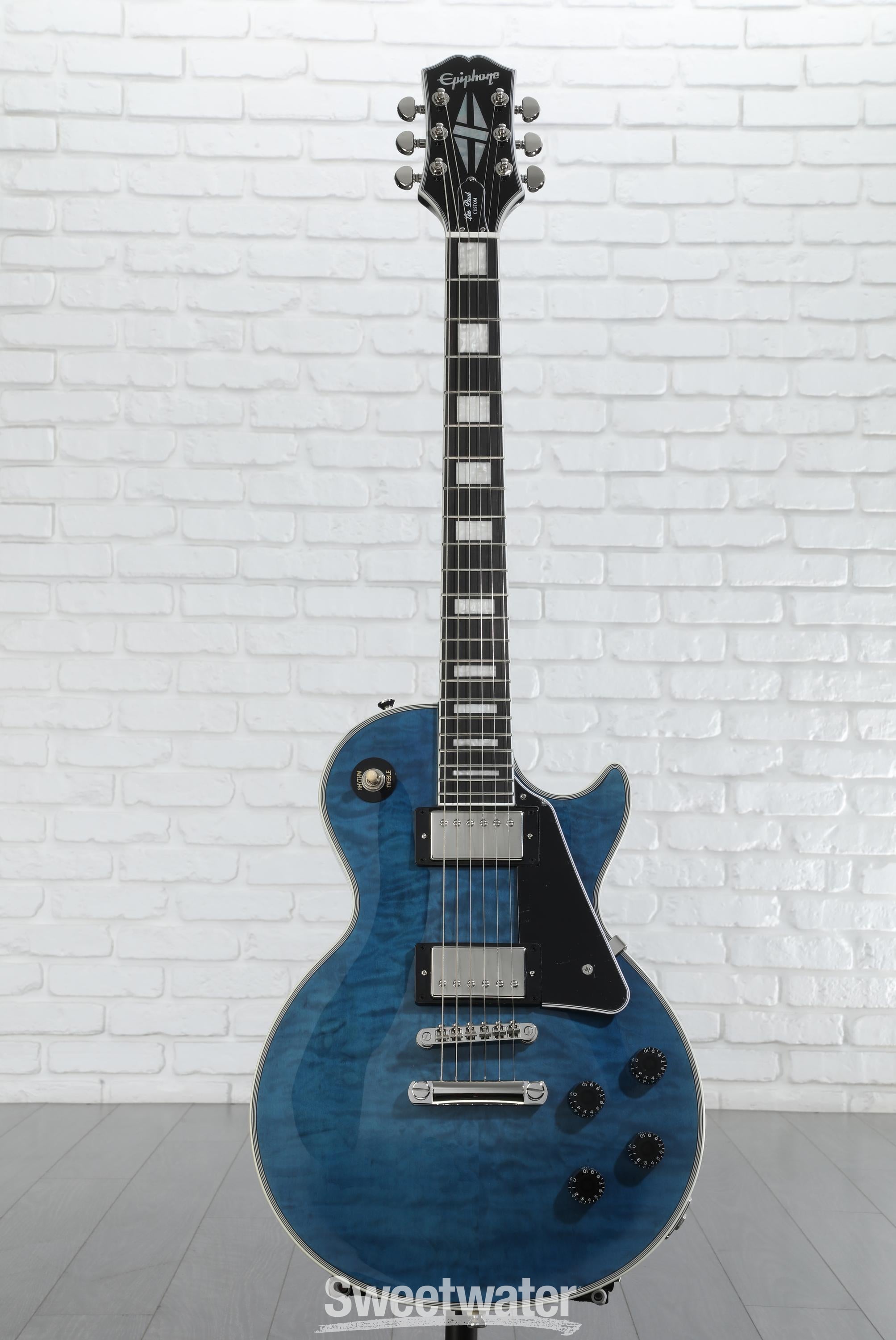Epiphone Les Paul Custom Quilt Viper Blue Electric Guitar