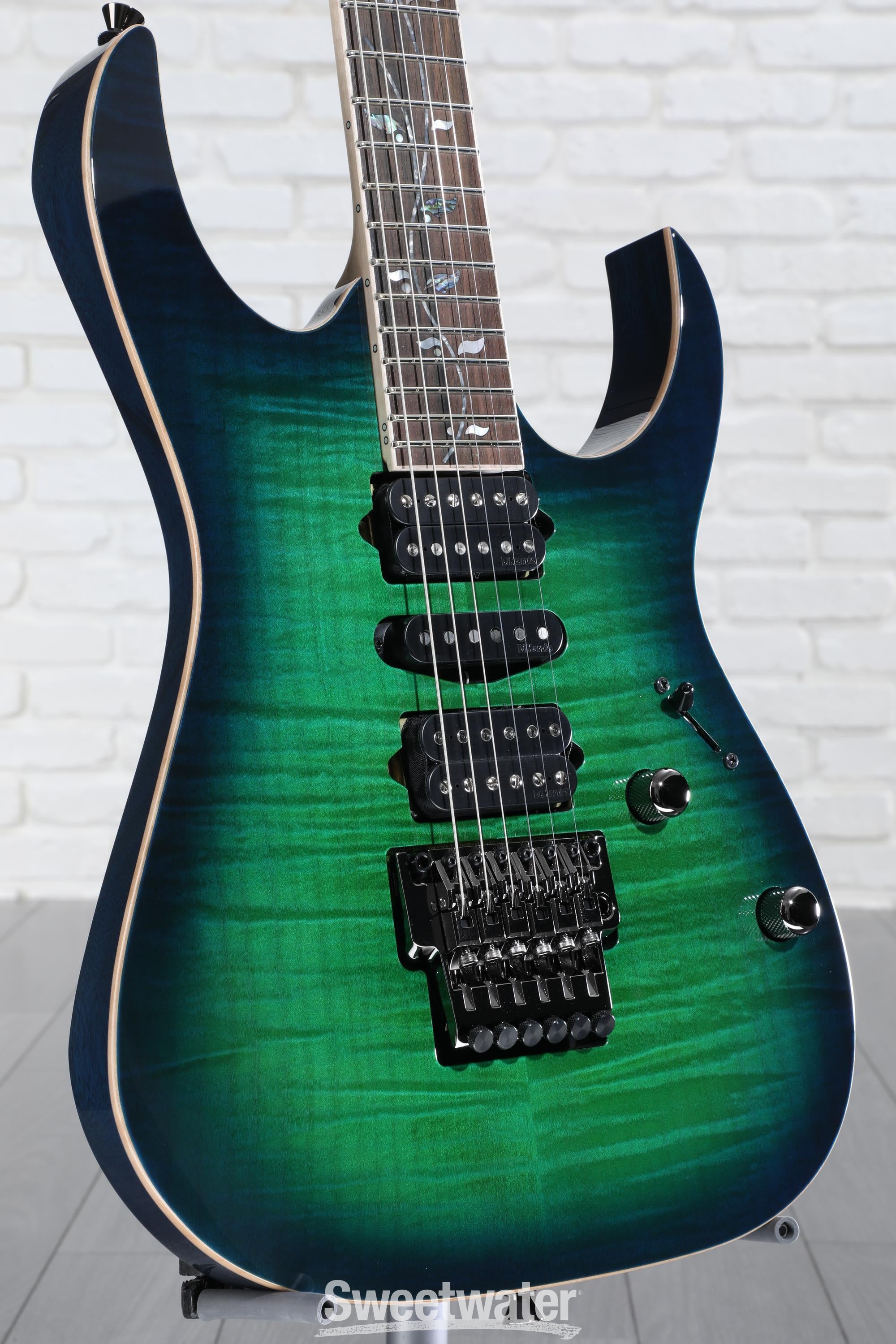 Ibanez J Custom RG8570 Electric Guitar - Surreal Blue Burst | Sweetwater