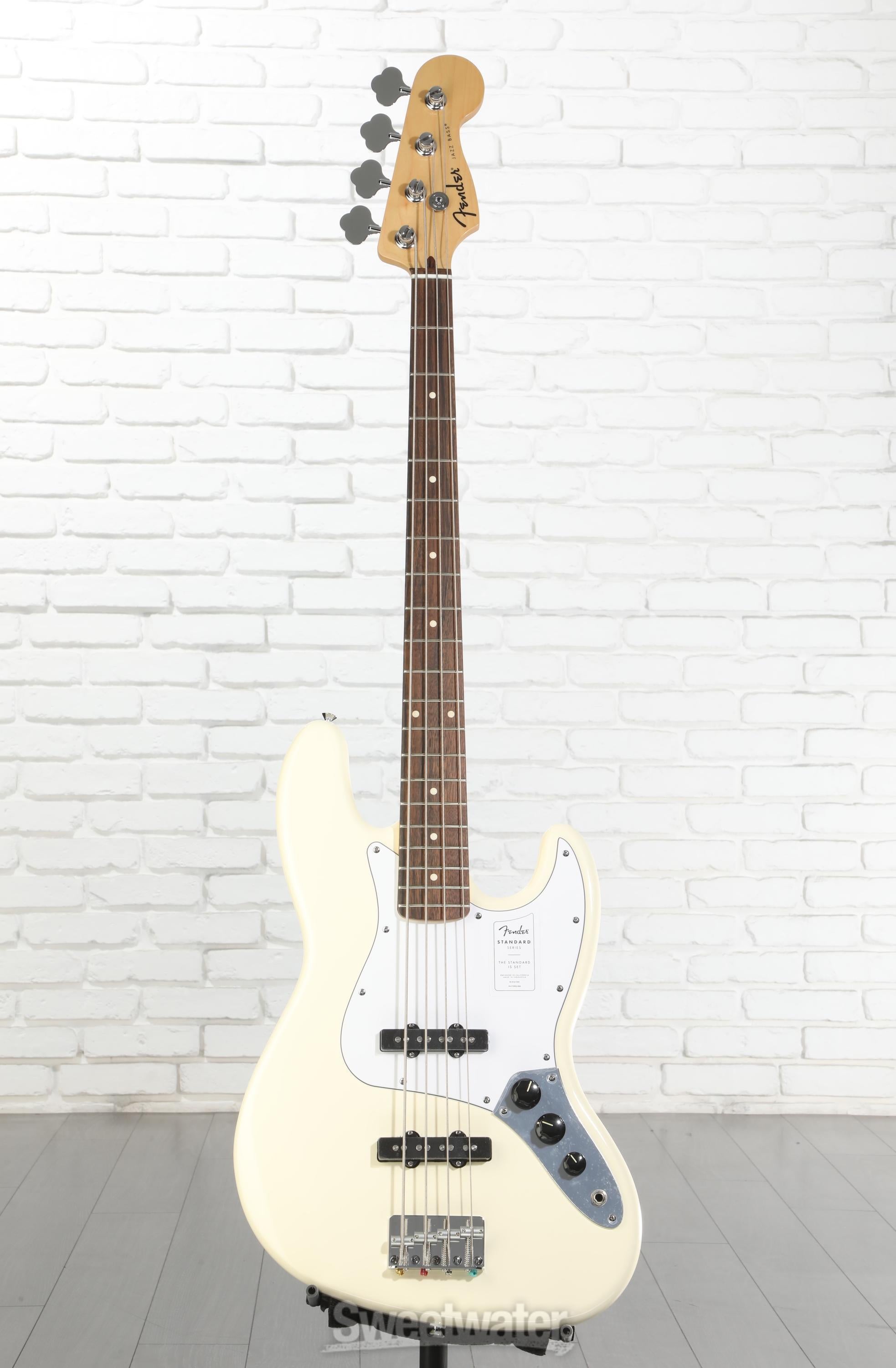 【11385】 Fender JAZZ BASS standard series Fender Standard Jazz Bass - Olympic White, Laurel Fingerboard