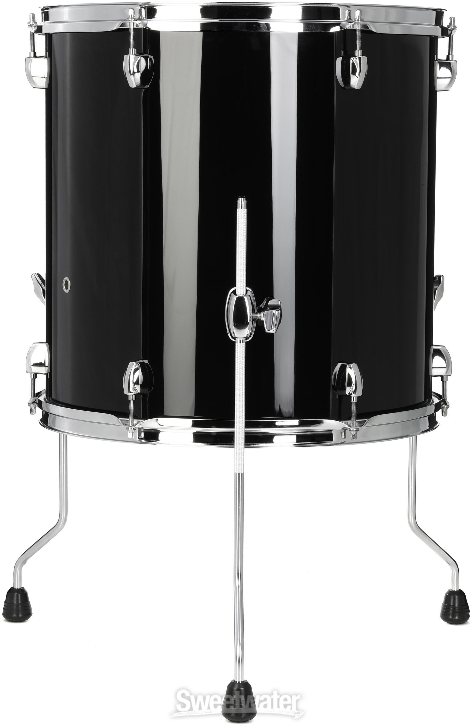 Pearl Export Floor Tom - 16 inches x 16 inches, Jet Black | Sweetwater