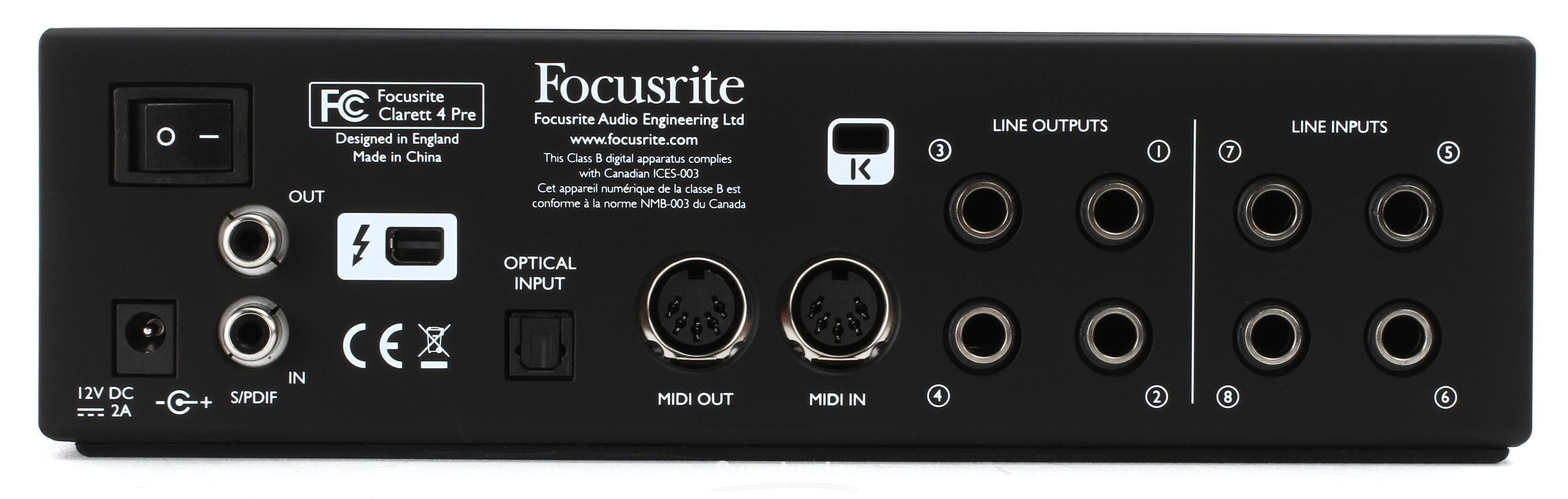 Focusrite clarett 4 pre Thunderbolt付属は元箱電源アダプターです
