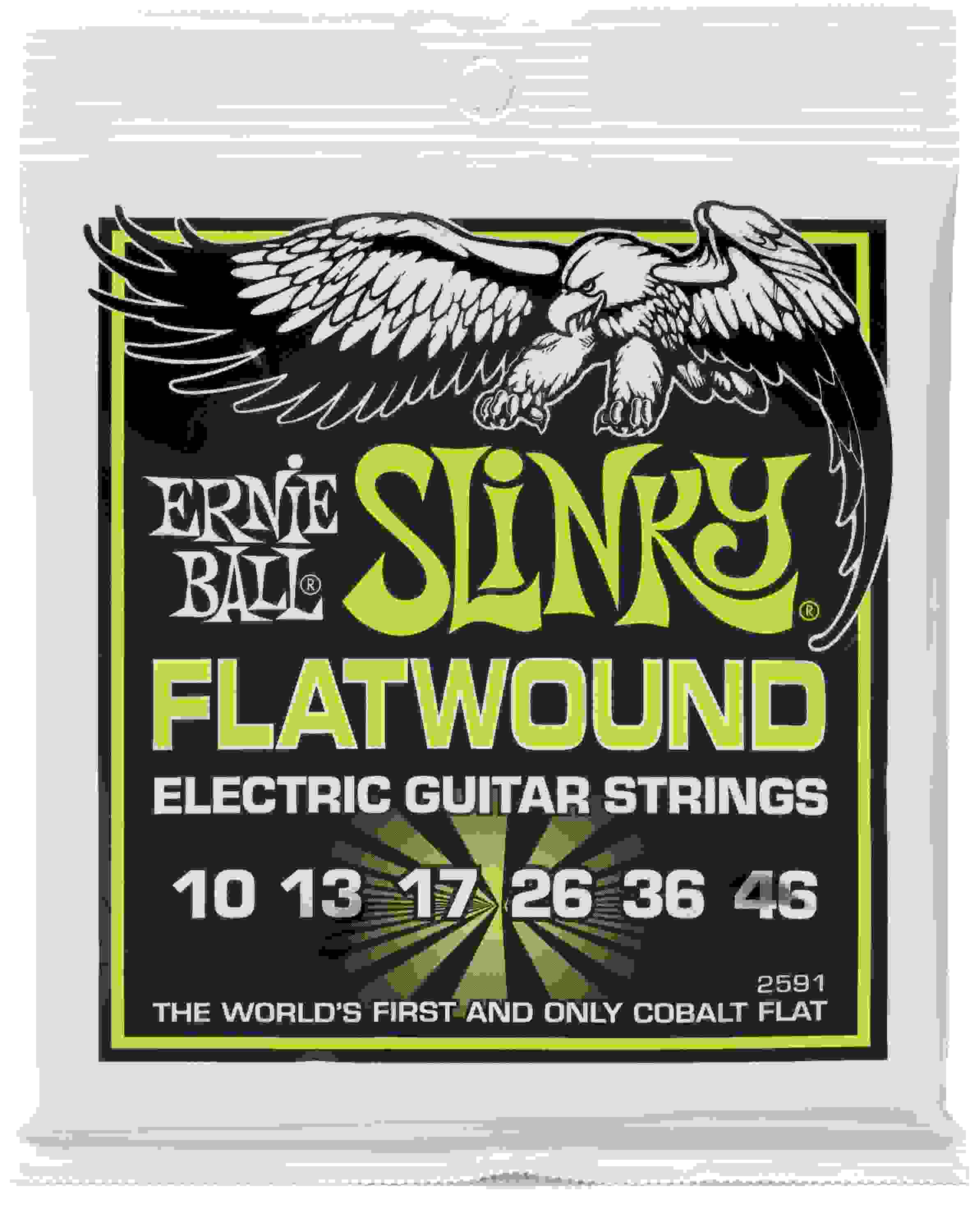 Ernie Ball 2591 Regular Slinky Flatwound Electric Guitar Strings - .010-.046