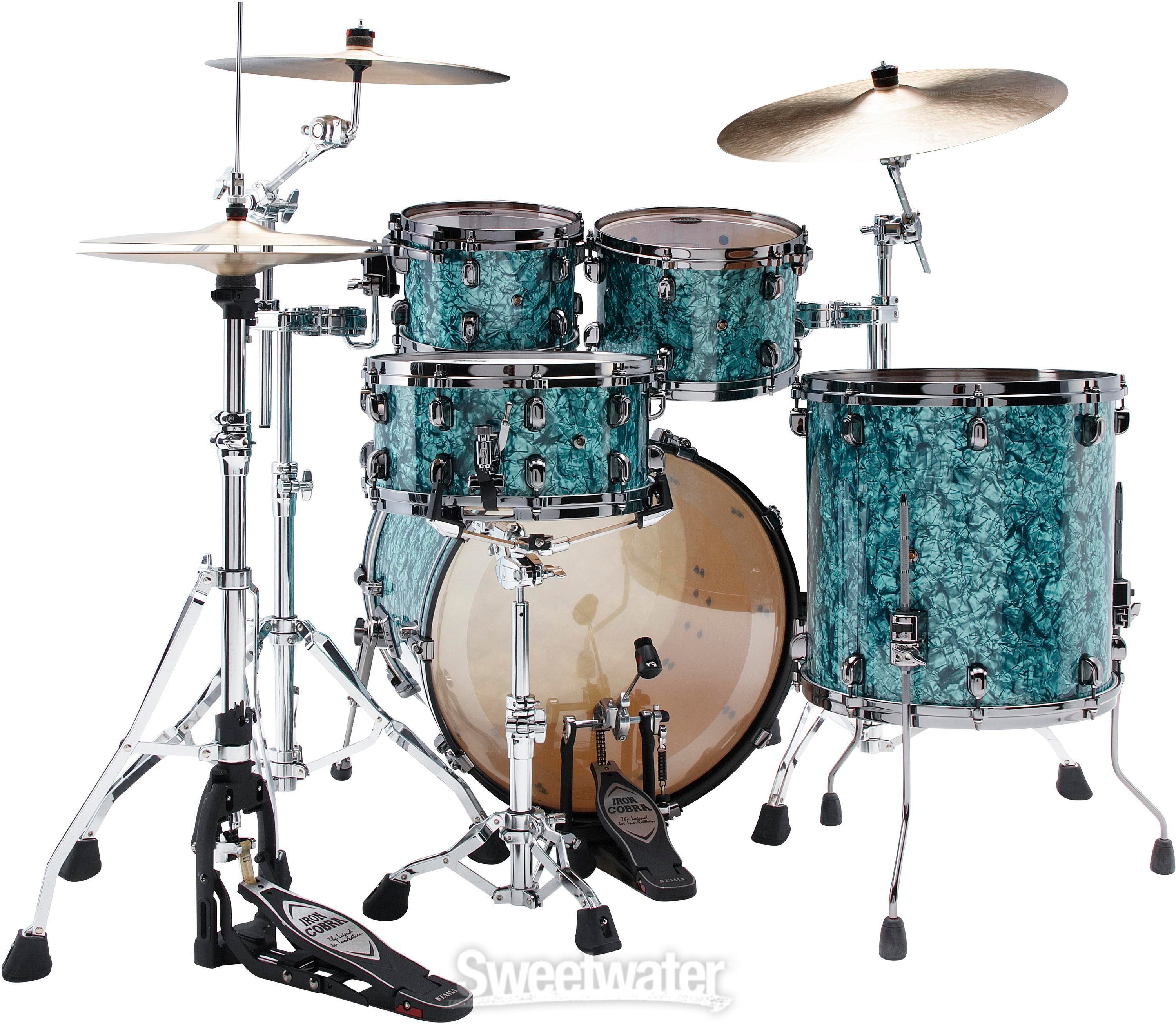 Tama Starclassic Maple MR42TZBNS 4-piece Shell Pack - Turquoise Pearl with  Black Nickel Hardware