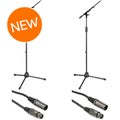 Photo of K&M 21092 Microphone Stand and XLR Cable (2 Pack) - Sweetwater Exclusive