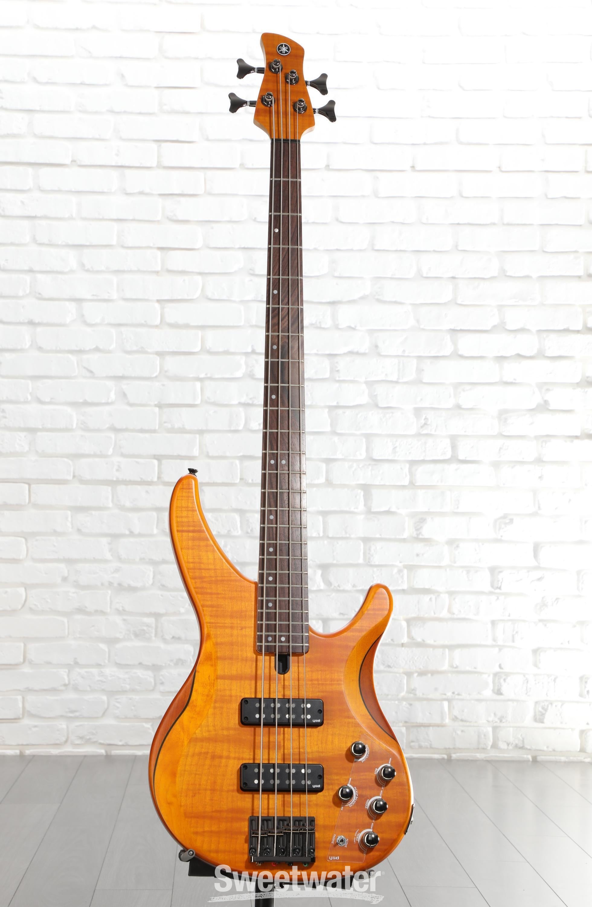 Yamaha TRBX604FM 4-string Bass Guitar - Matte Amber | Sweetwater